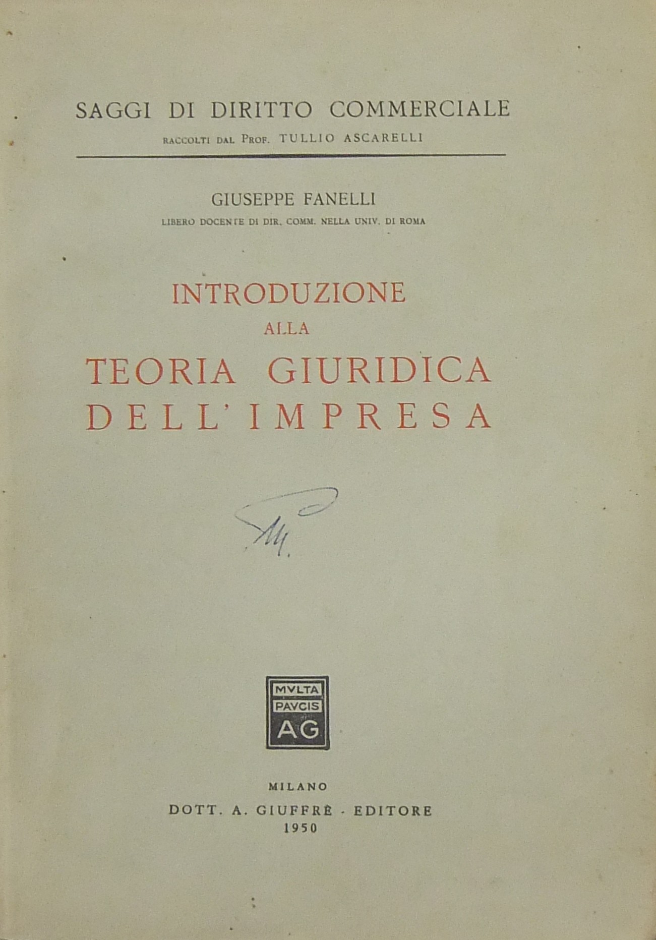 Introduzione alla teoria giuridica dell'impresa