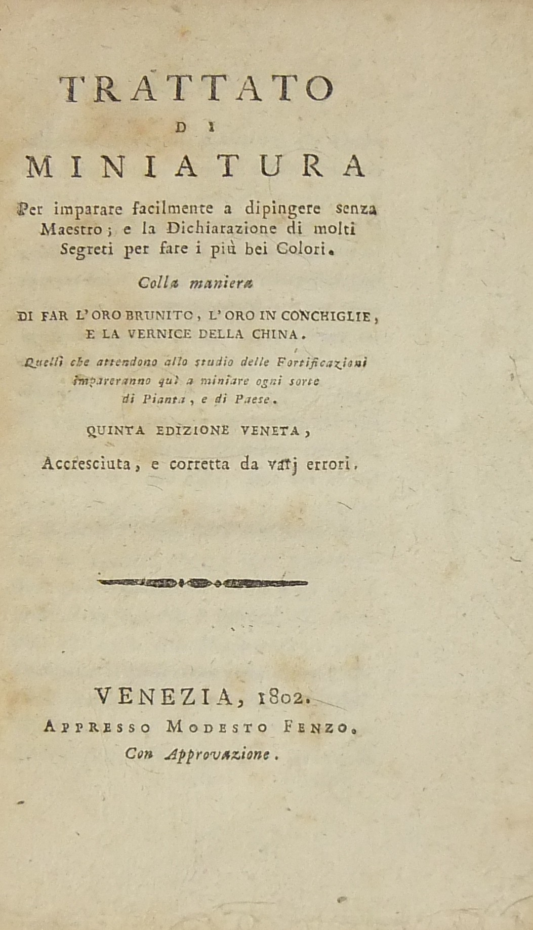 Trattato di miniatura per imparare facilmente a di