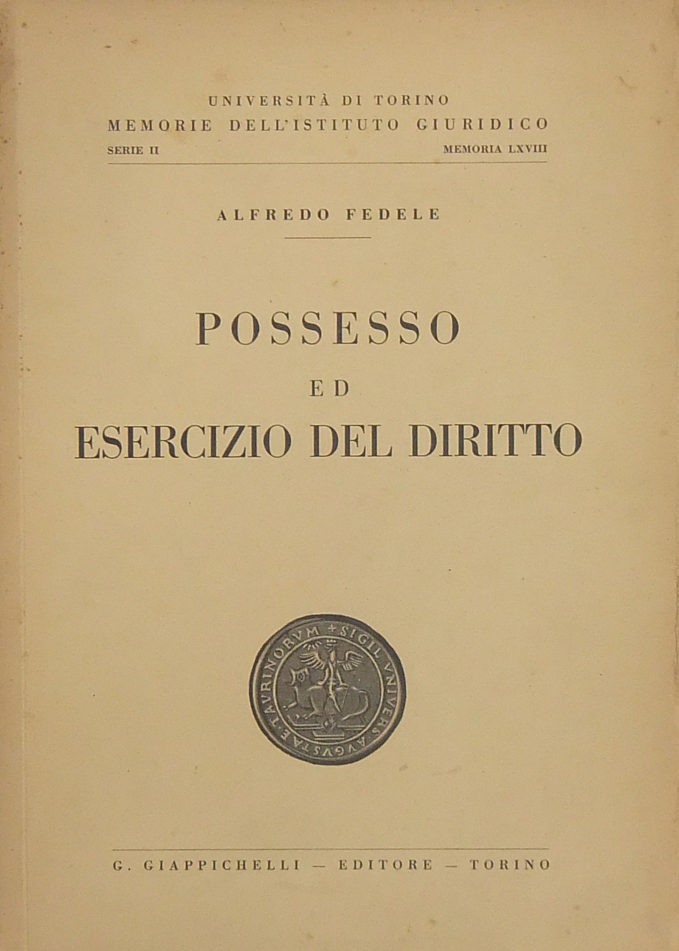 Possesso ed esercizio del diritto