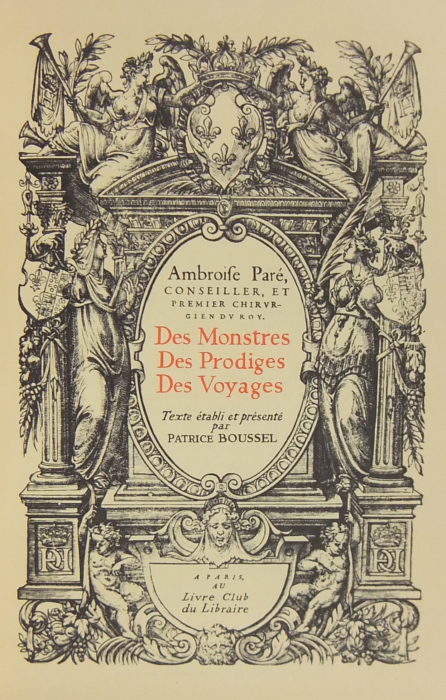 Des monstres de prodiges des voyages. Texte stabli