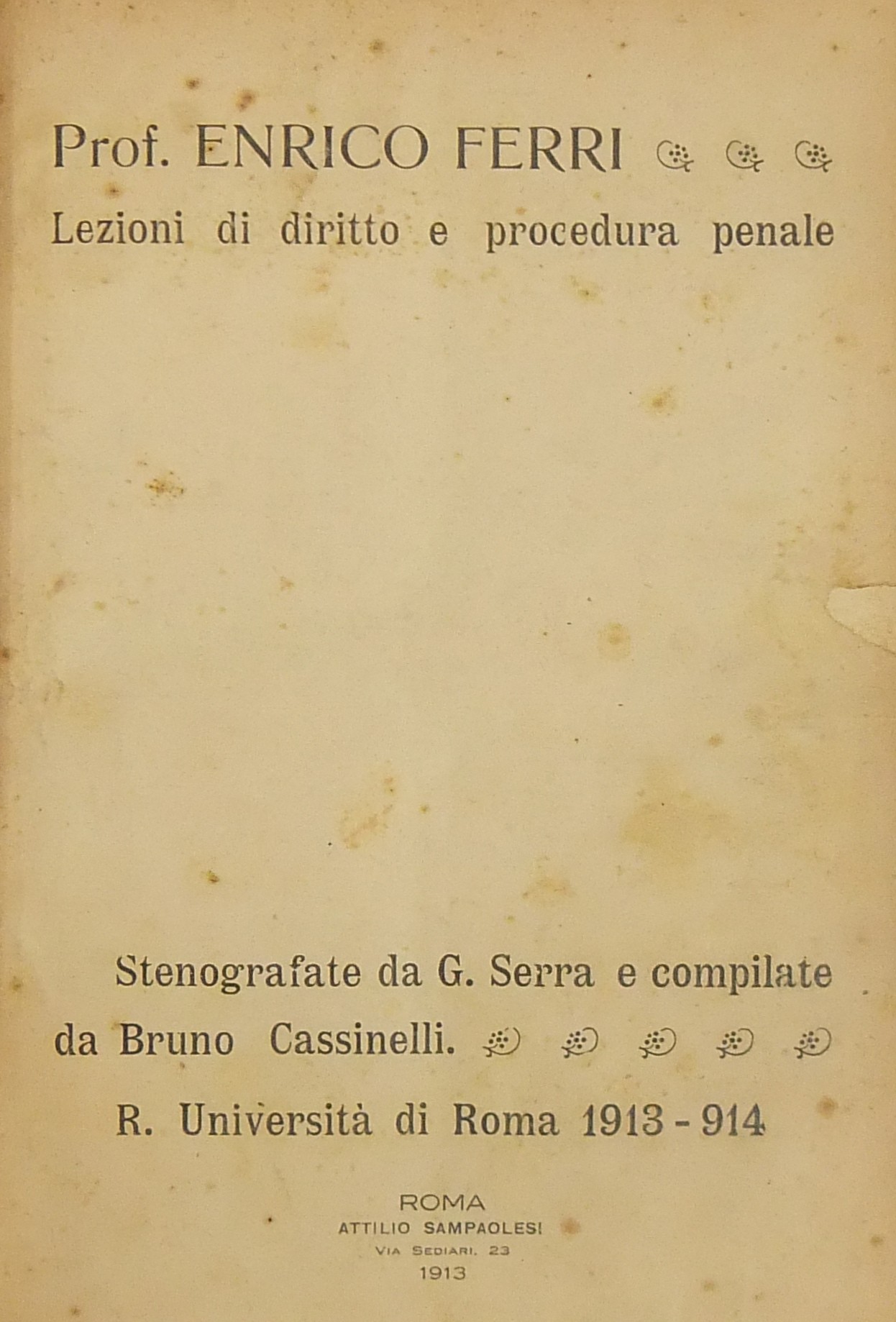 Lezioni di diritto e procedura penale.