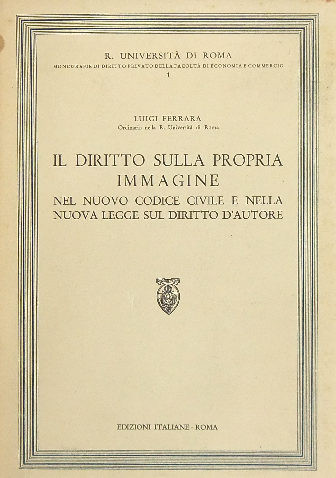 Il diritto sulla propria immagine nel nuovo codice