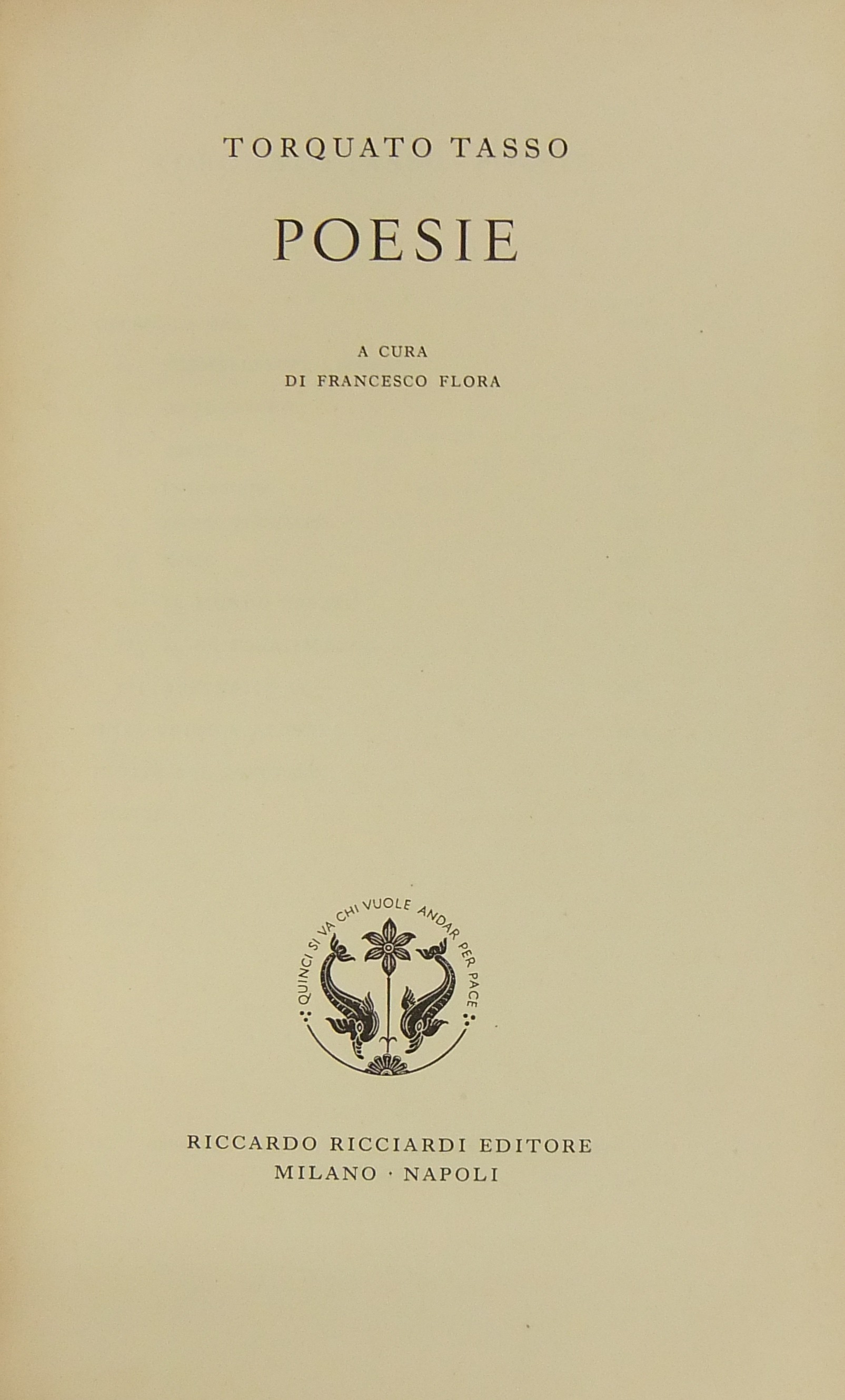 Poesie. A cura di Francesco Flora