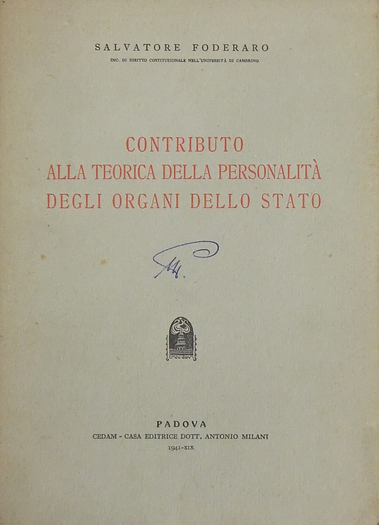 Contributo alla teorica della personalità degli or