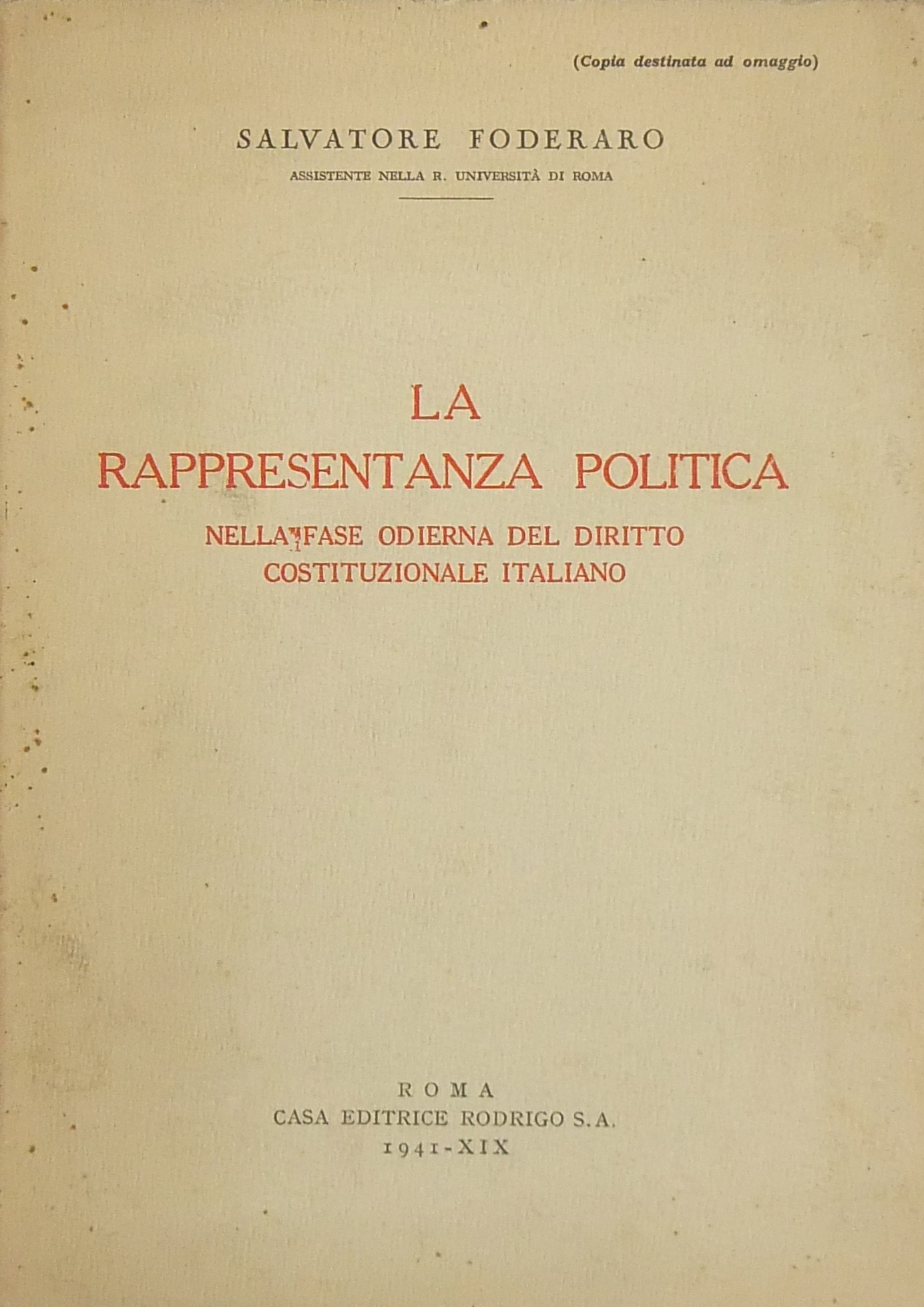 La rappresentanza politica nella fase odierna del