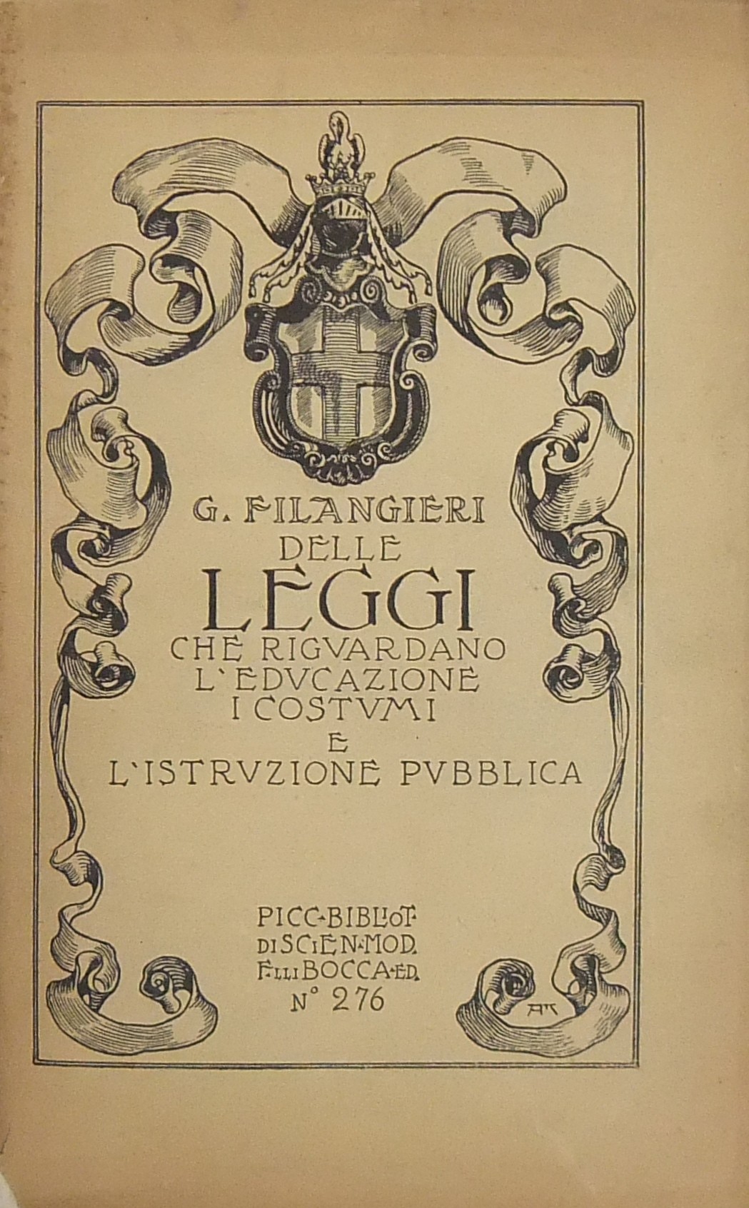 Delle leggi che riguardano l'educazione i costumi