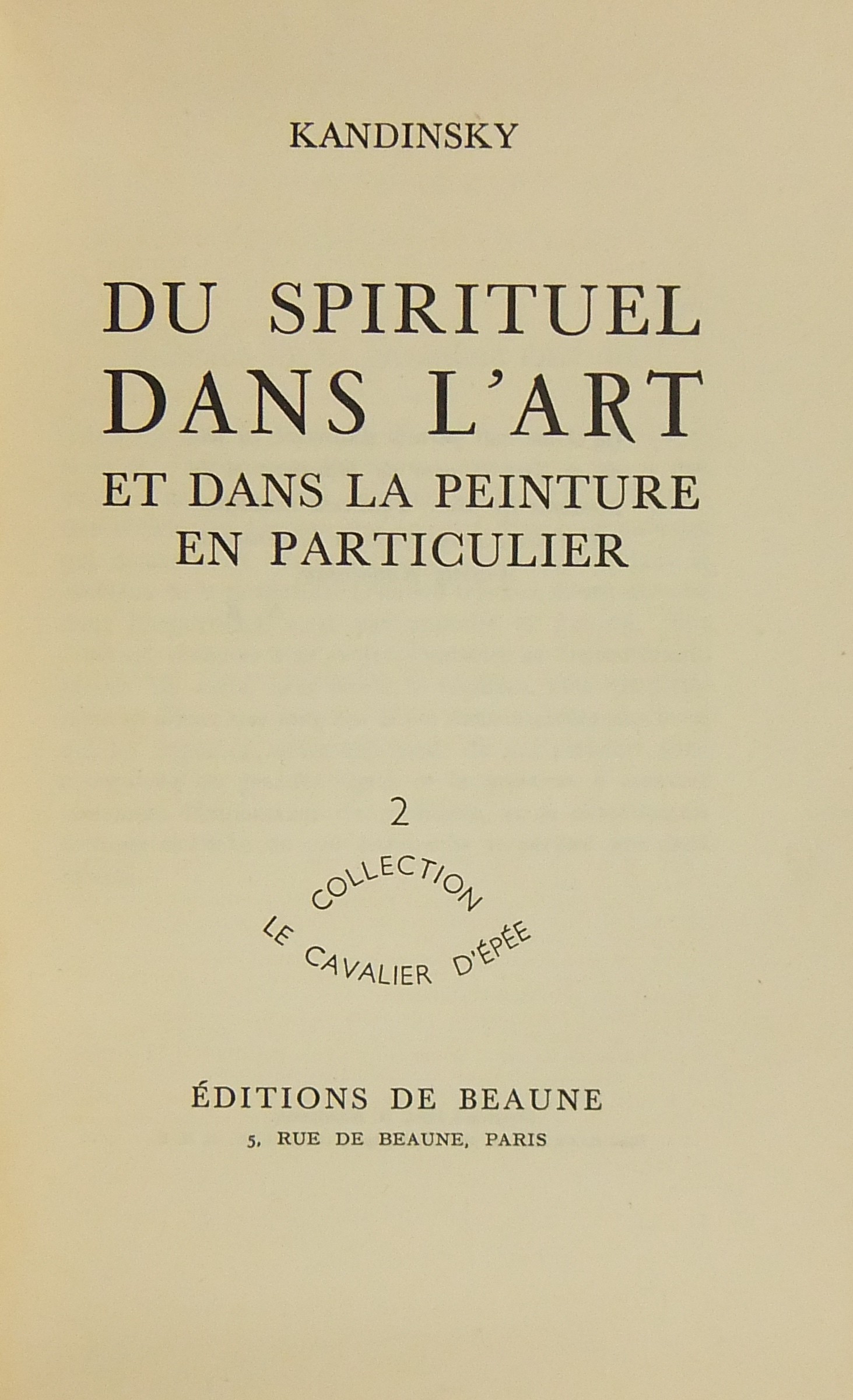 Du Spirituel Dans L' Art