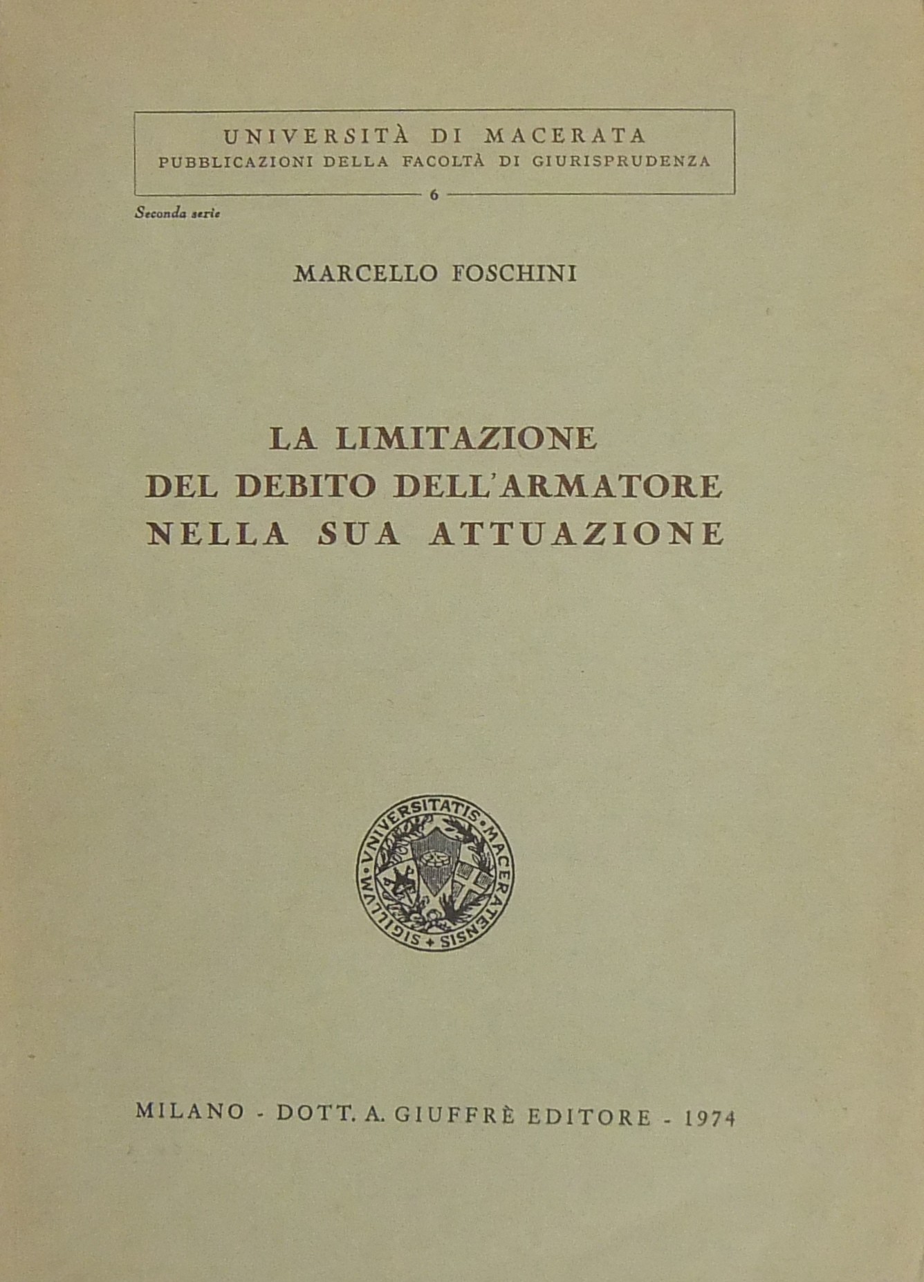 La limitazione del debito dell'armatore nella sua