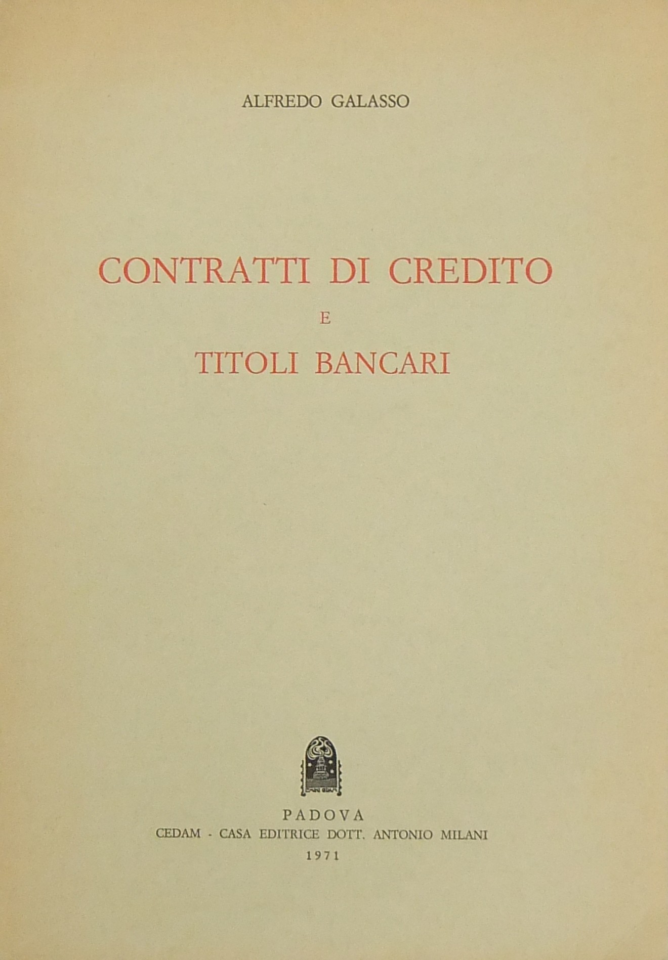 Contratti di credito e titoli bancari