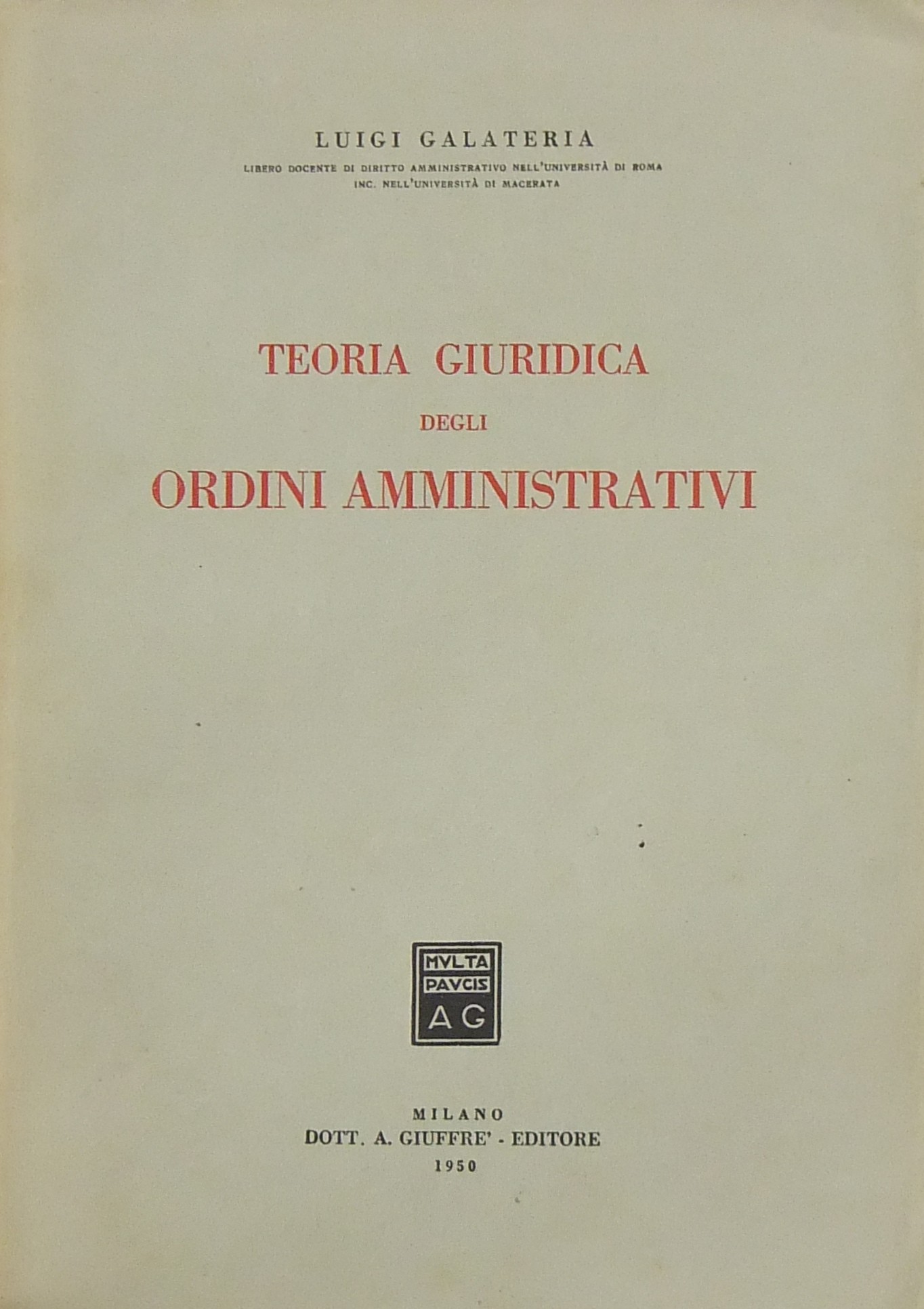 Teoria giuridica degli ordini amministrativi