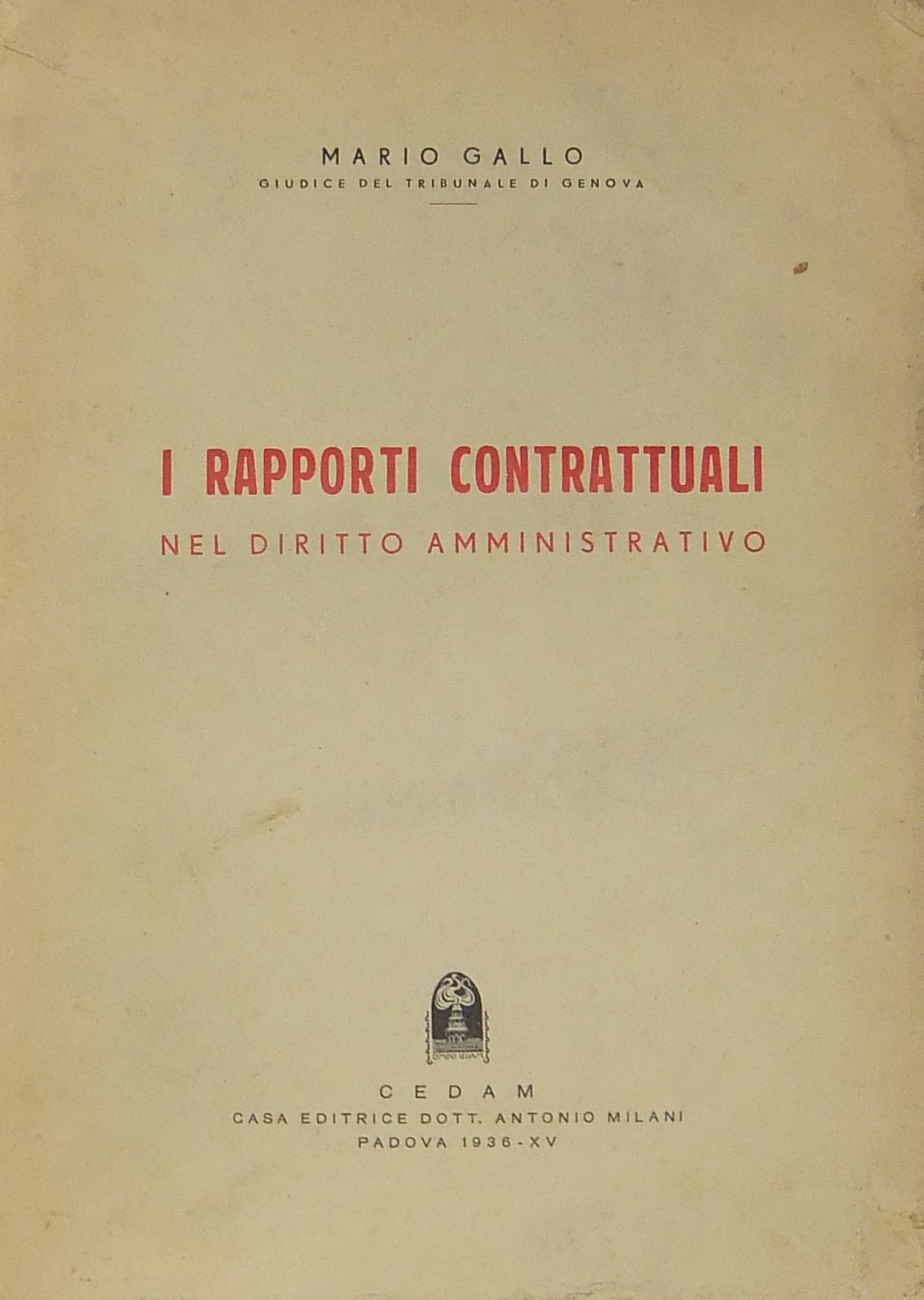 I rapporti contrattuali nel diritto amministrativo