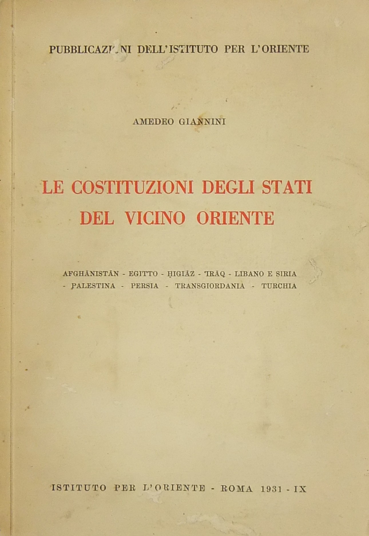 Le Costituzioni degli Stati del vicino oriente. Af