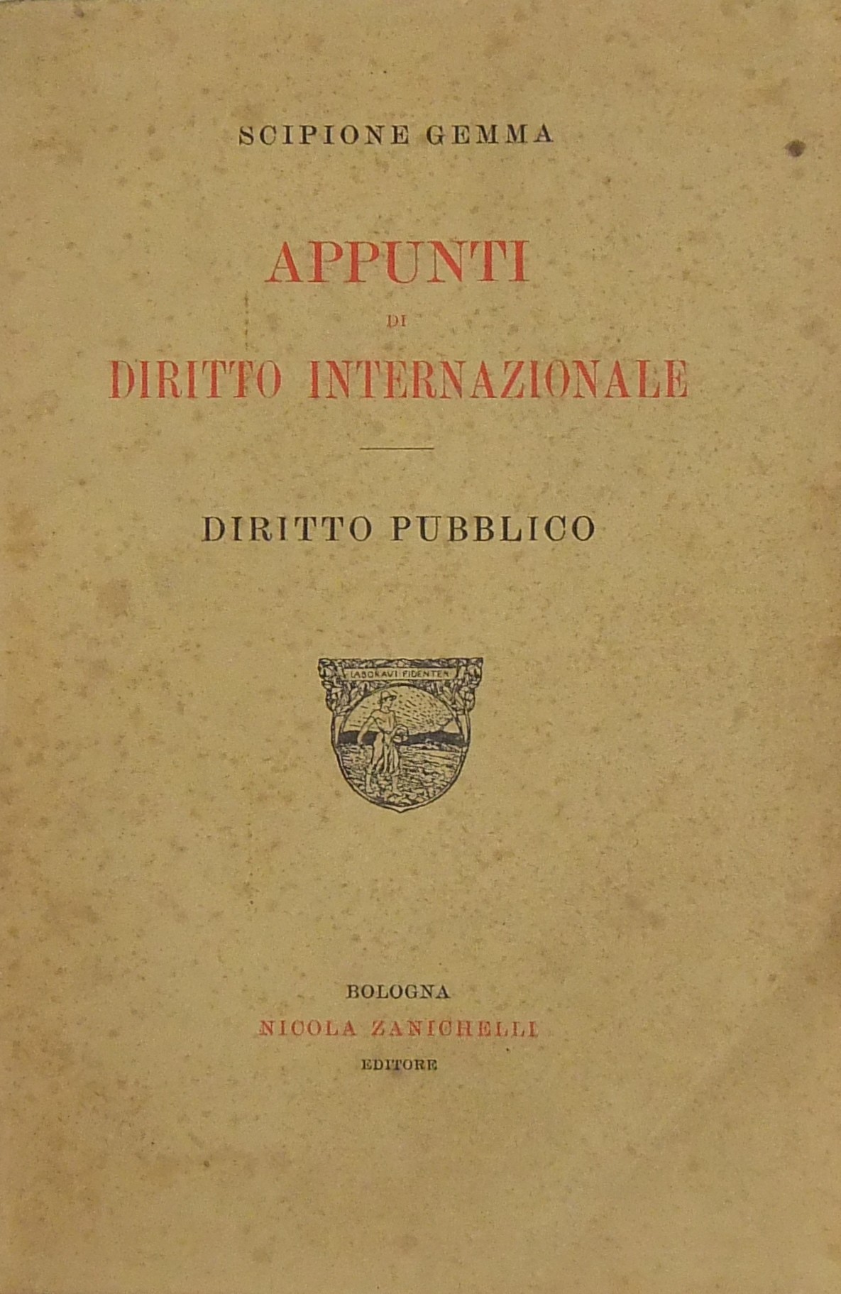 Appunti di diritto internazionale. Diritto pubblico