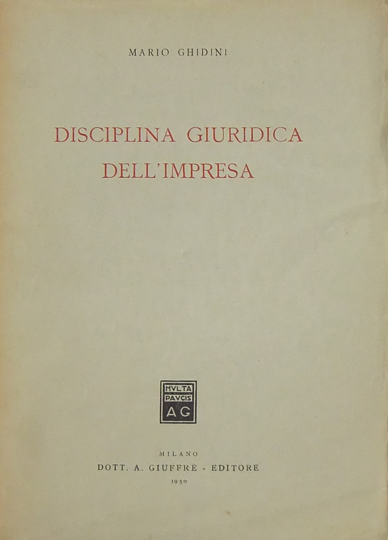 Disciplina giuridica dell'impresa