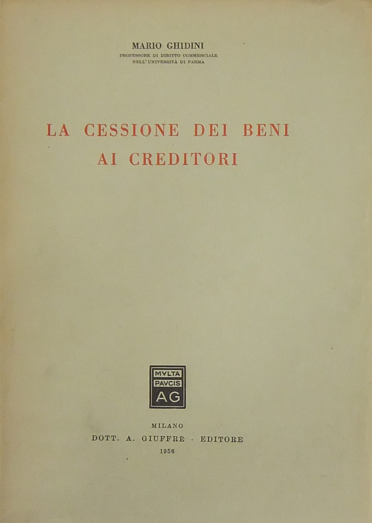 La cessione dei beni ai creditori