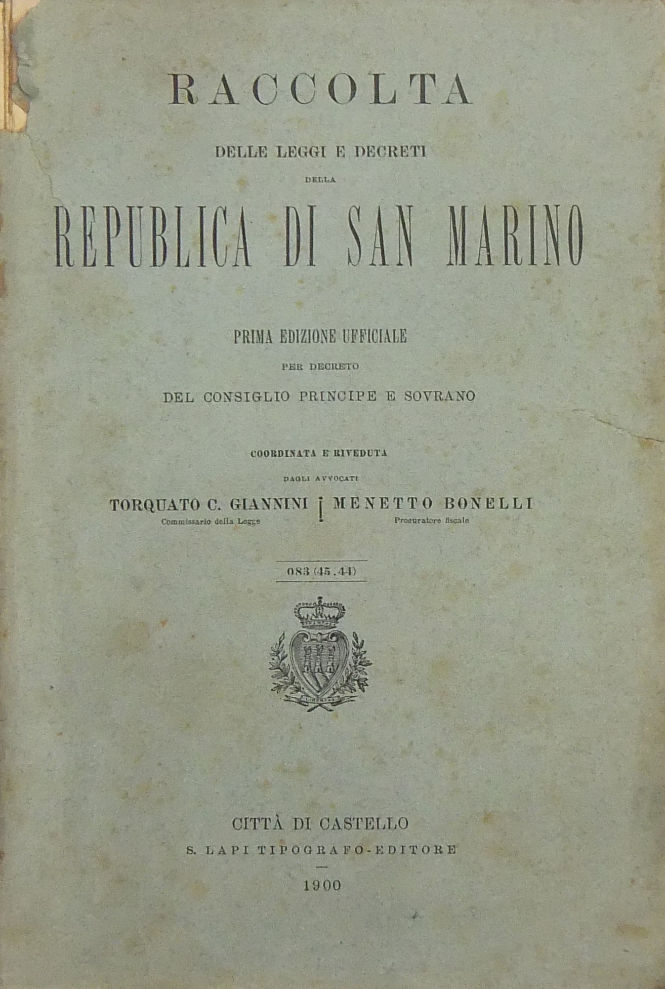 Raccolta delle Leggi e Decreti della Repubblica di