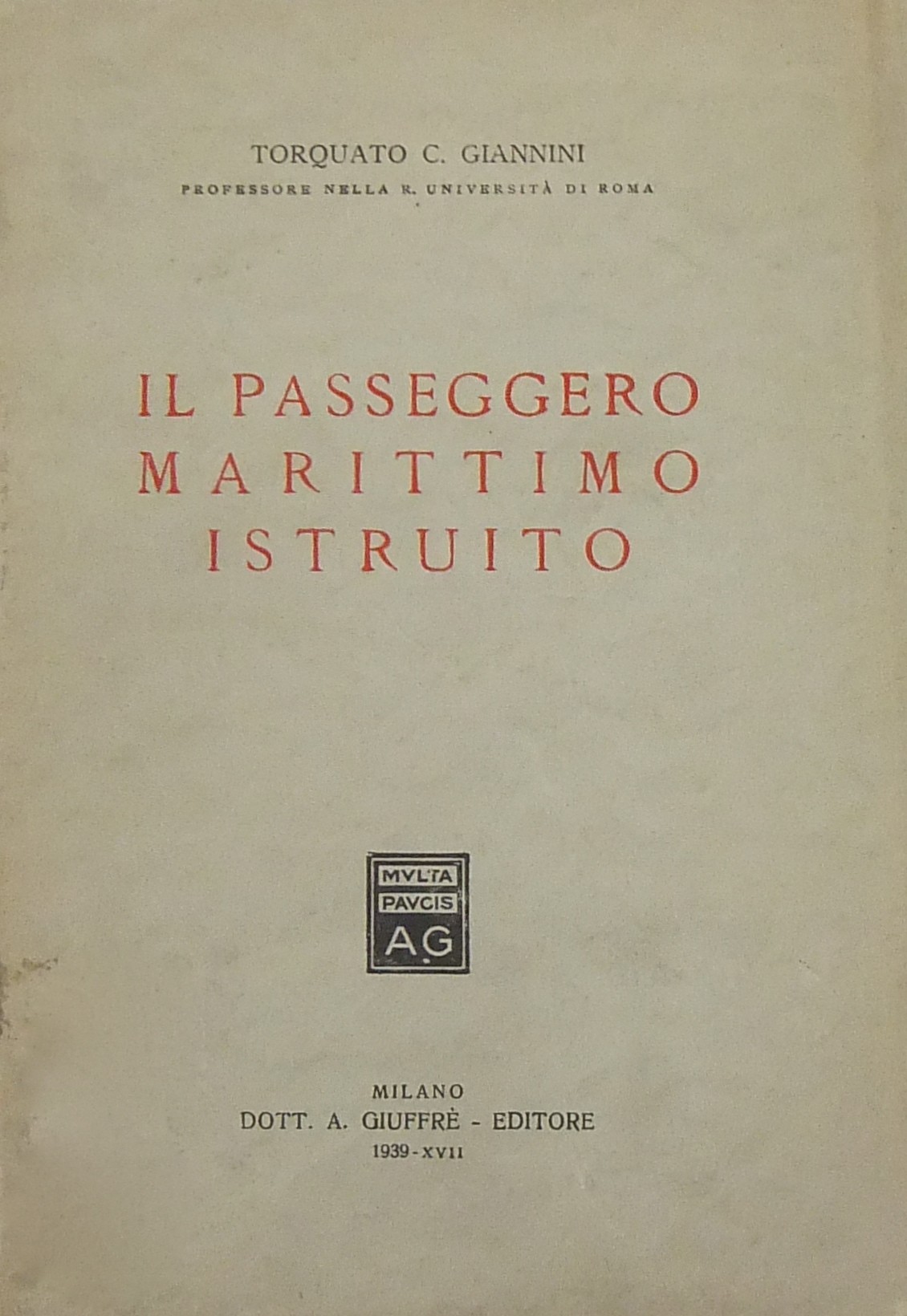 Il passeggero marittimo istruito