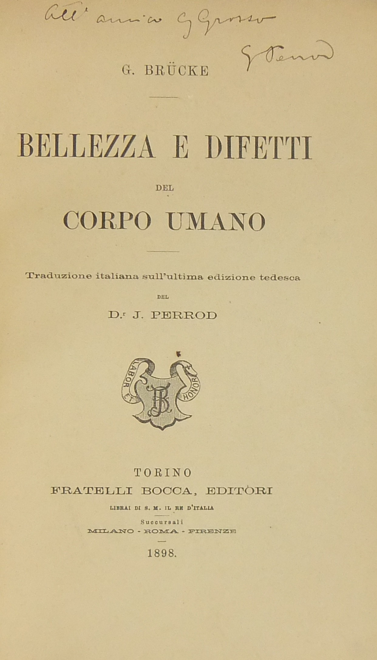 Bellezza e difetti del corpo umano. Traduzione ita