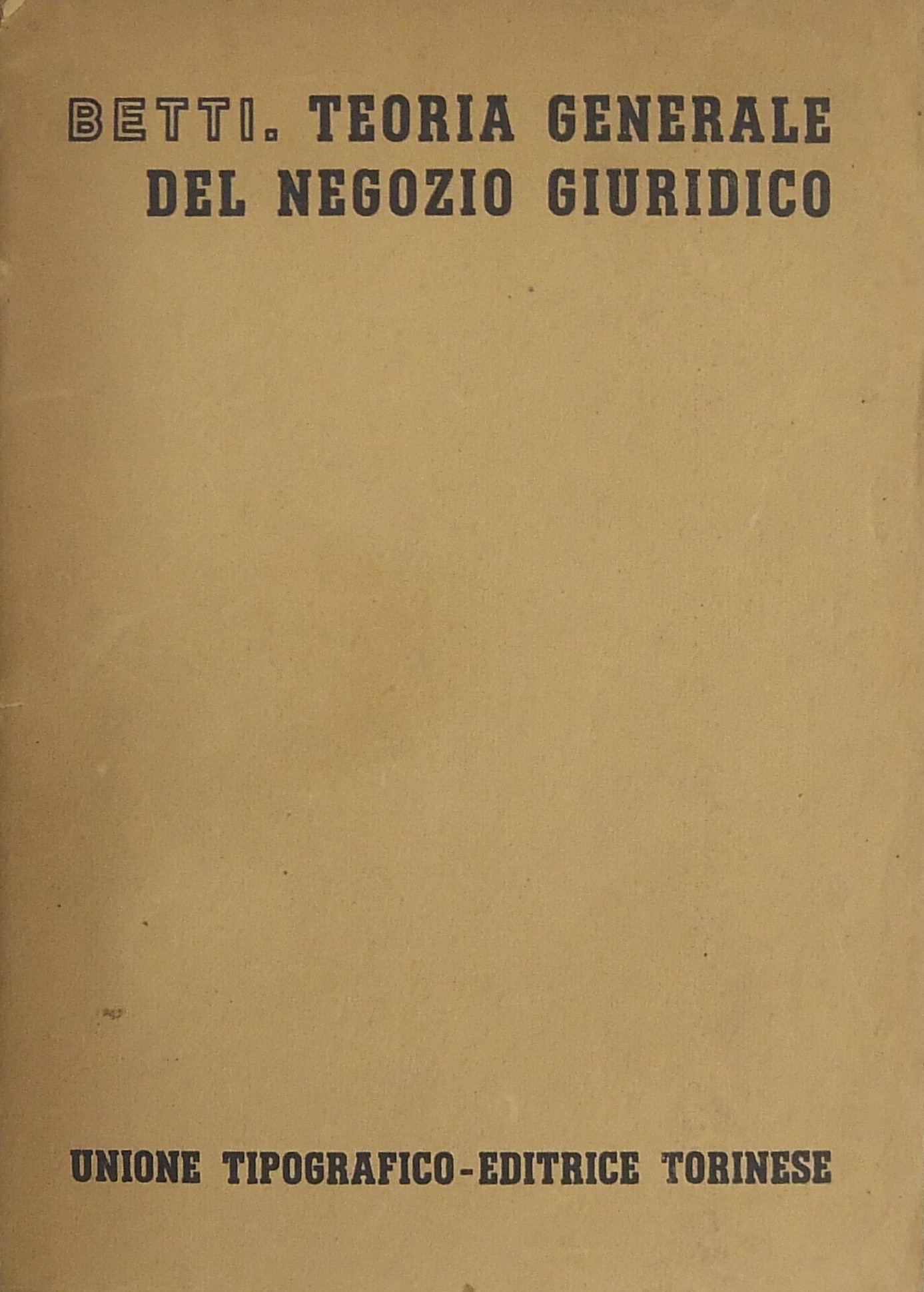 Teoria generale del negozio giuridico