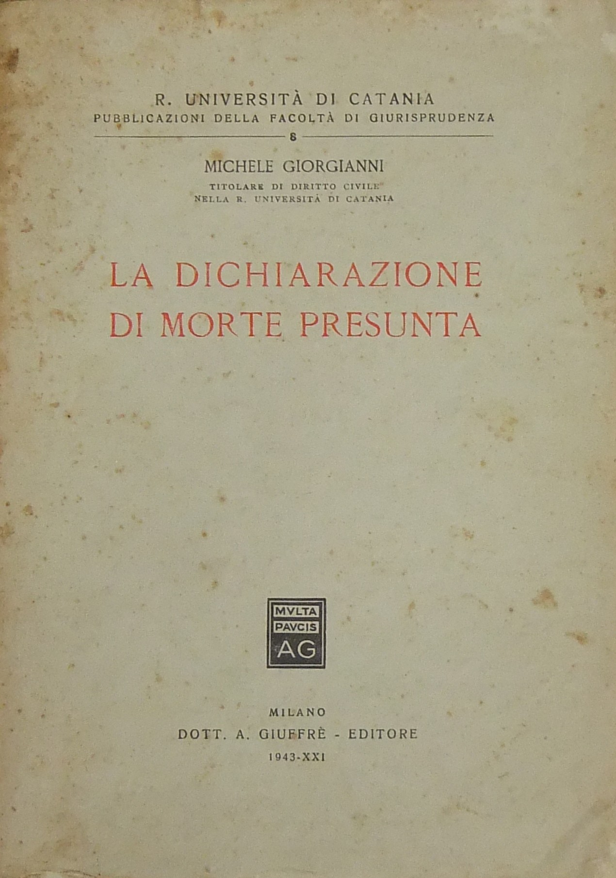 La dichiarazione di morte presunta