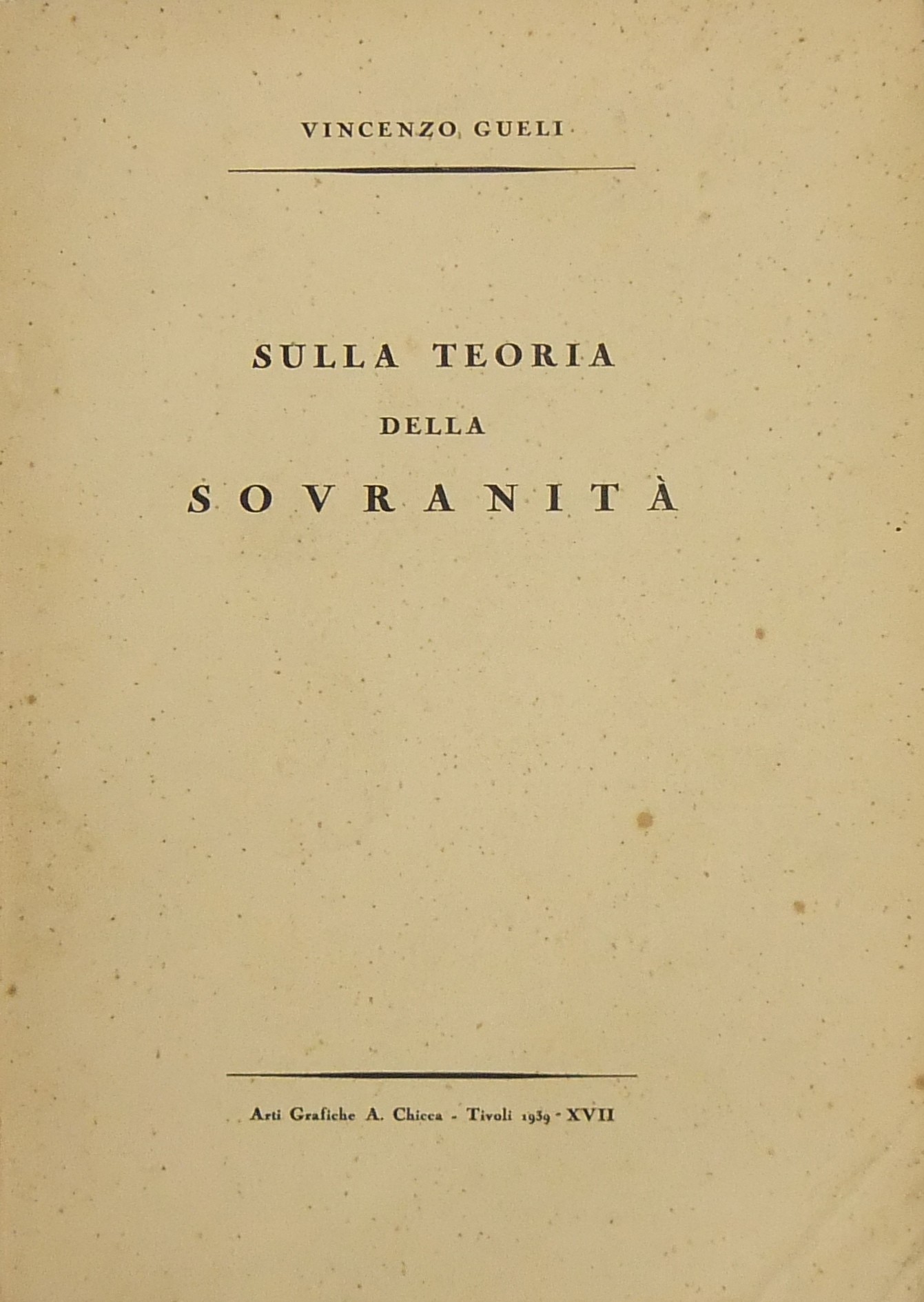 Sulla teoria della sovranità