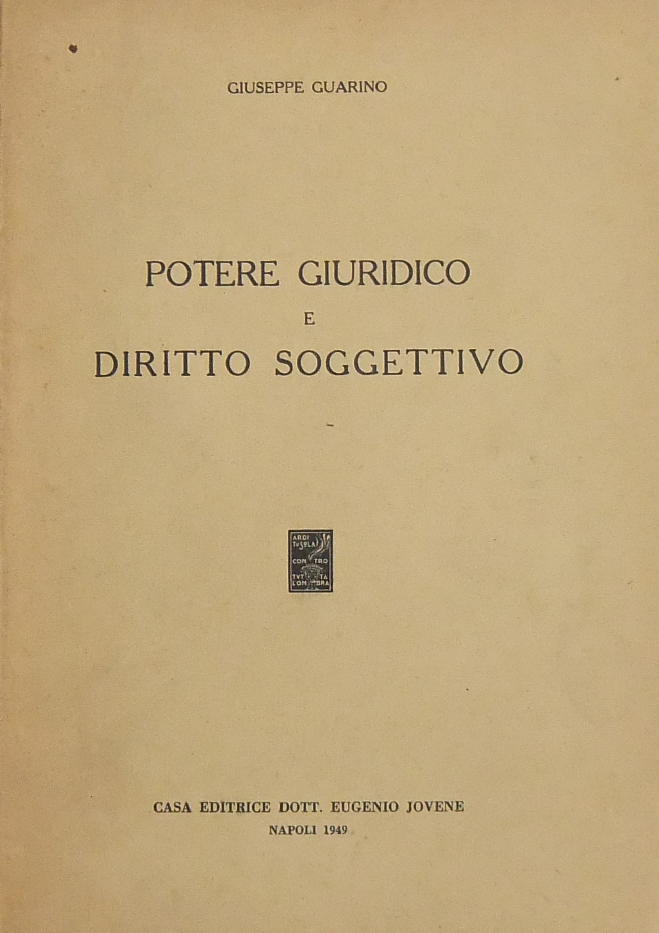 Potere giuridico e diritto soggettivo
