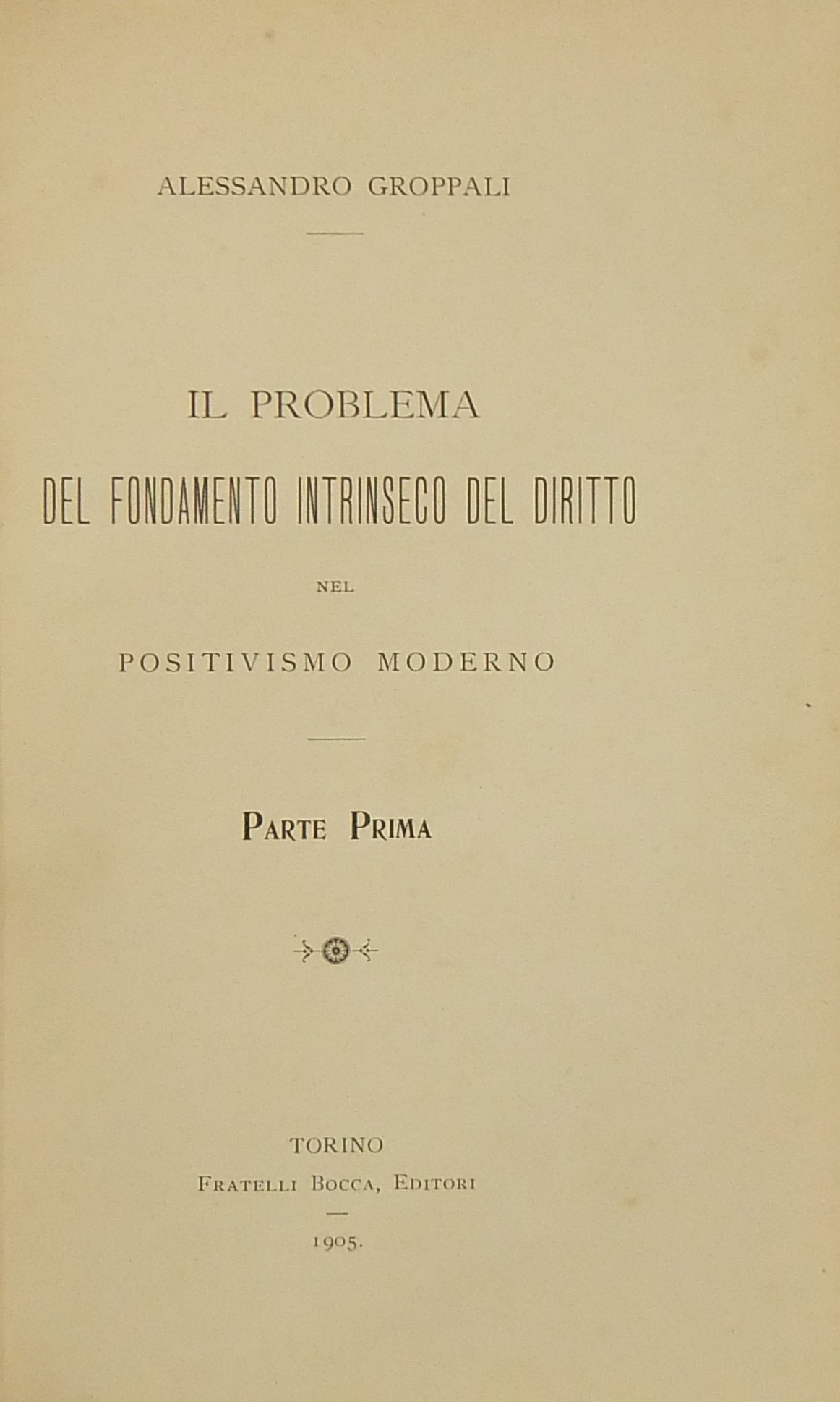 Il problema del fondamento intrinseco del diritto