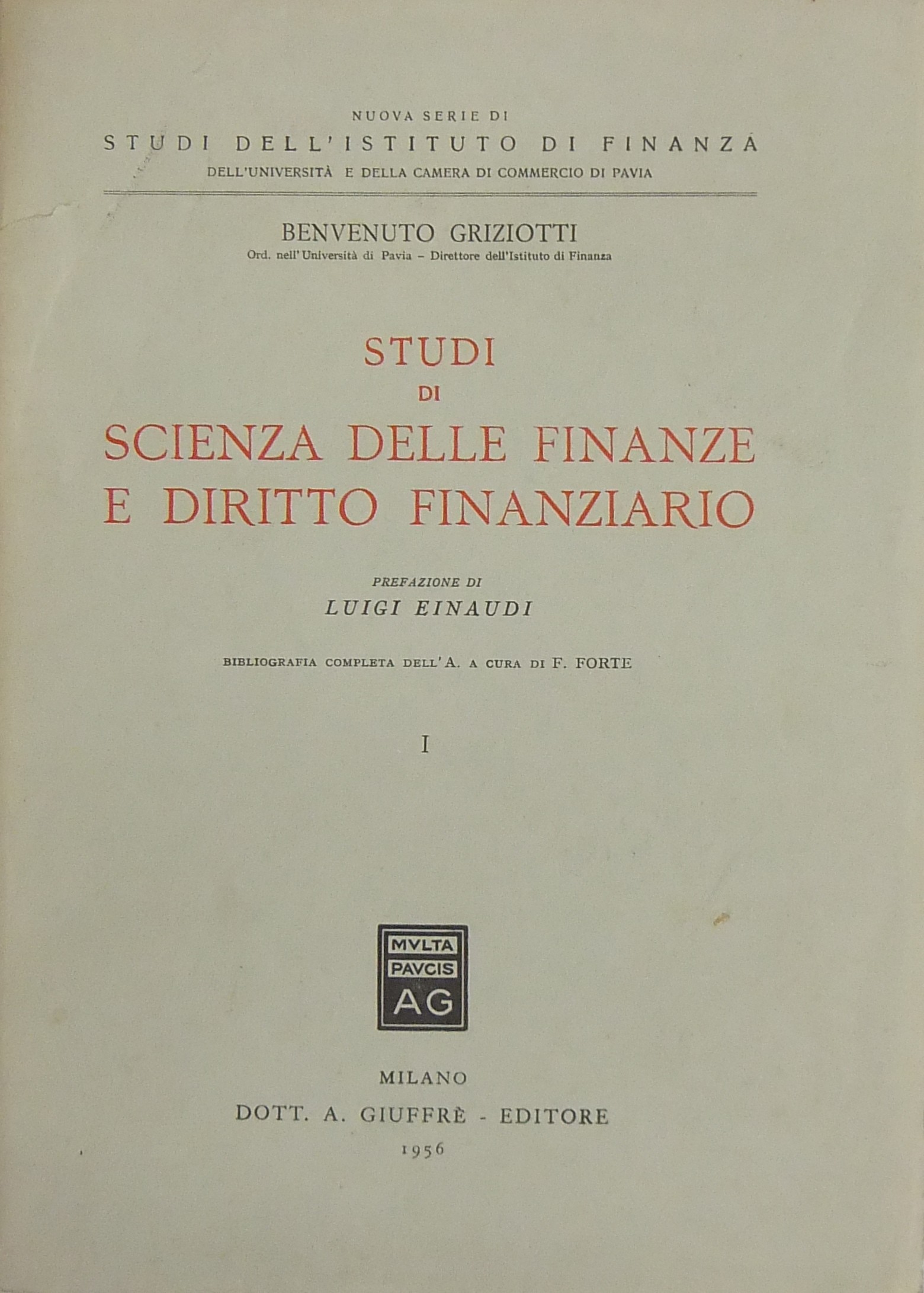 Studi di scienza delle finanze e diritto finanziar