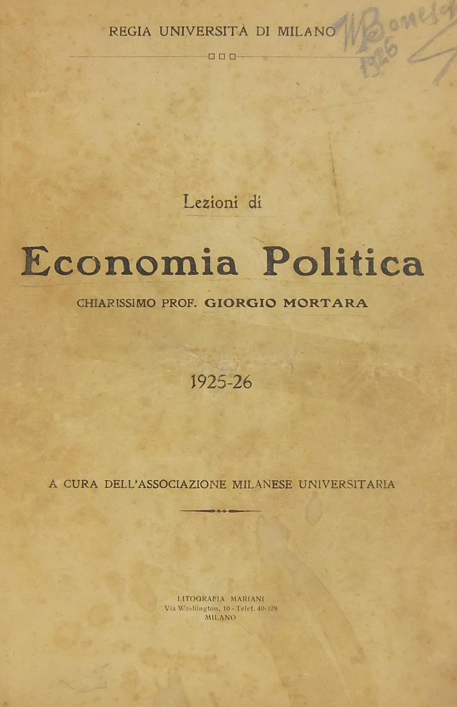Lezioni di economia politica. A cura dell'Associaz