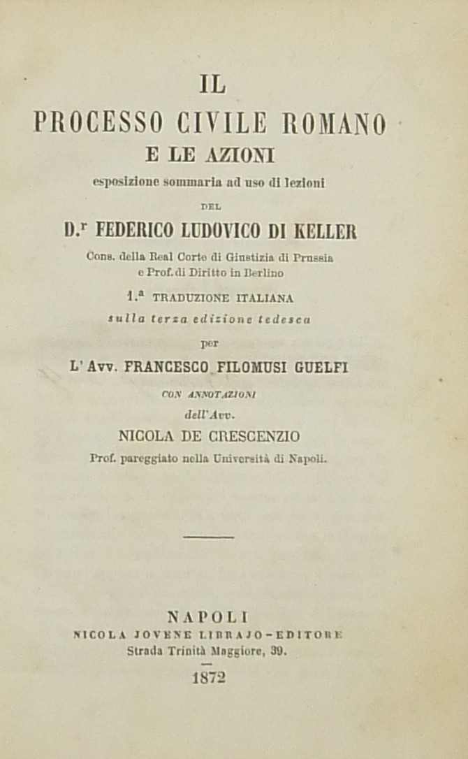 Il processo civile romano e le azioni. Esposizione