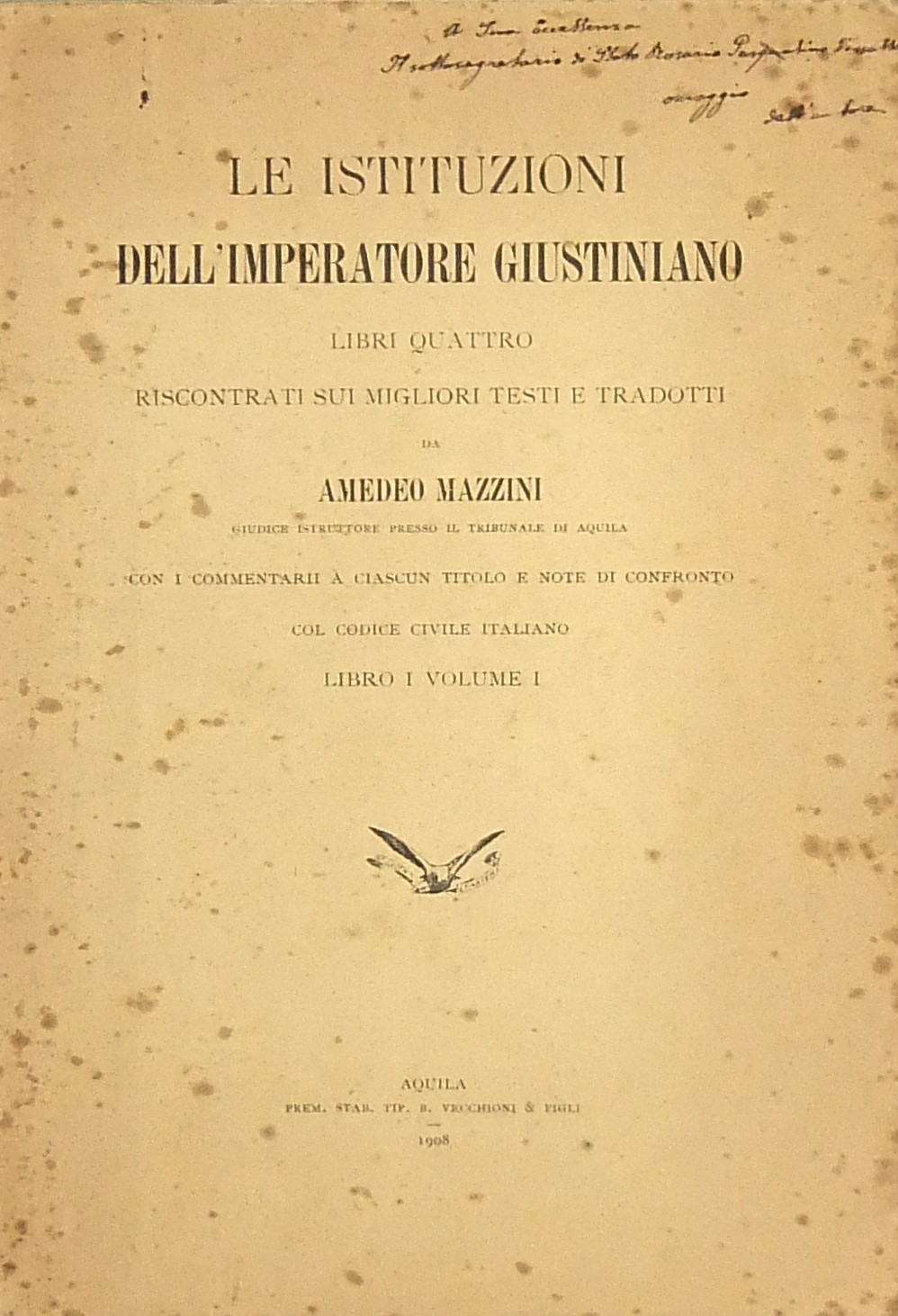 Le istituzioni dell'imperatore Giustiniano libri q