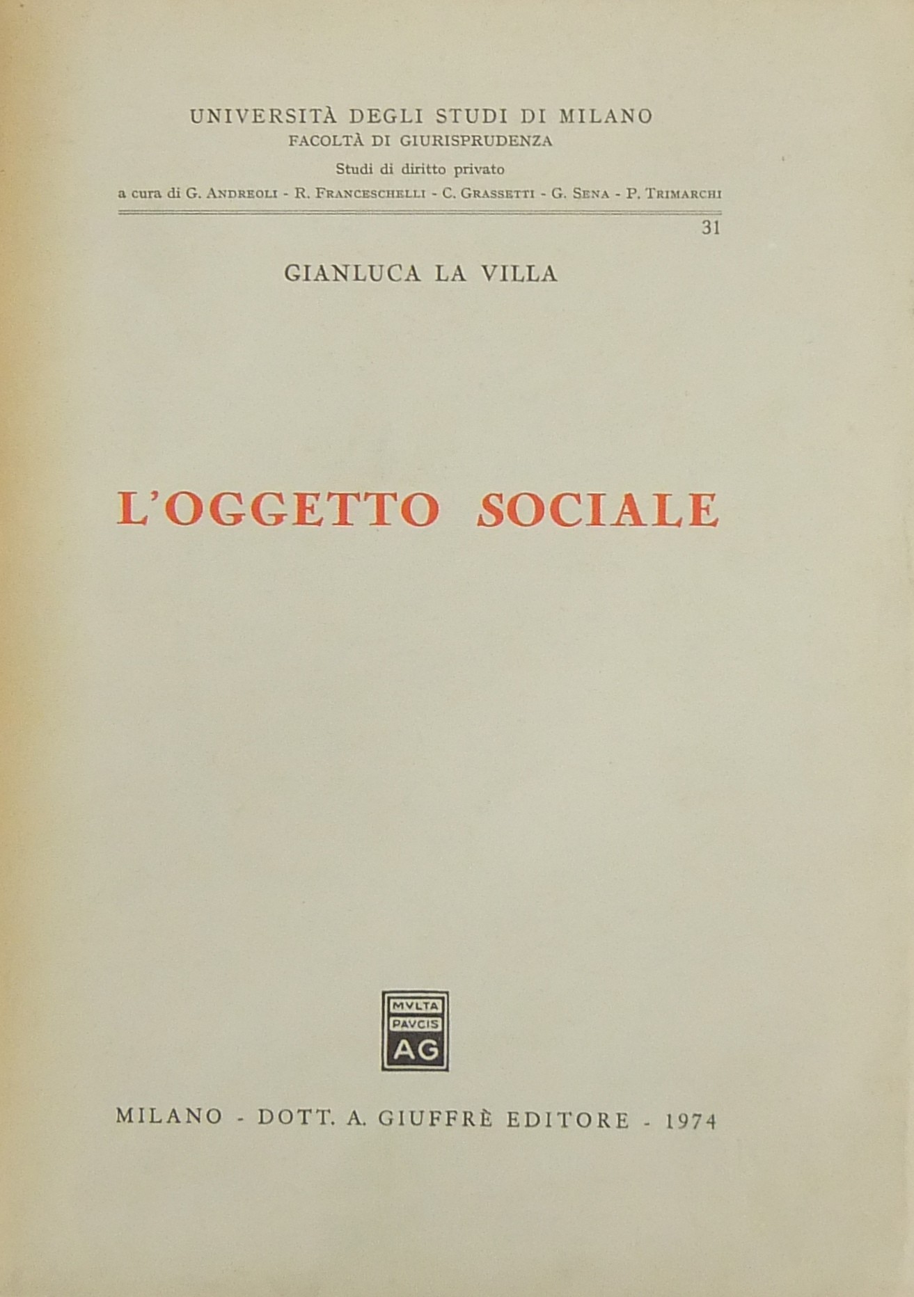 L'oggetto sociale