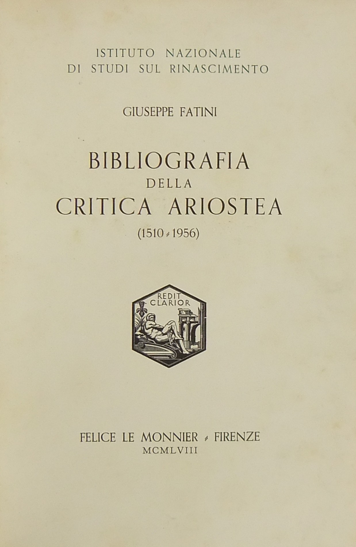 Bibliografia della critica ariostea (1510-1956)