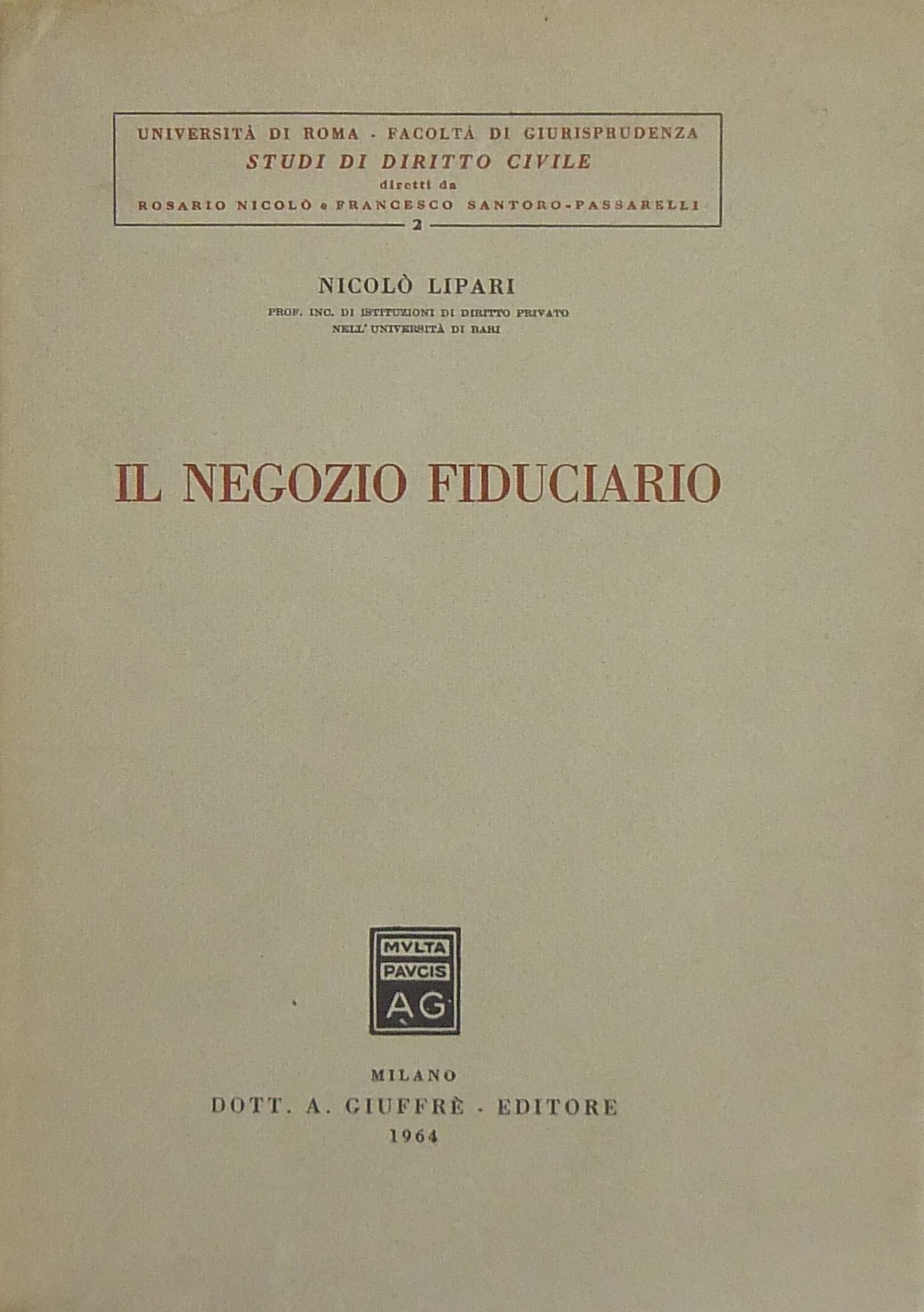 Il negozio fiduciario