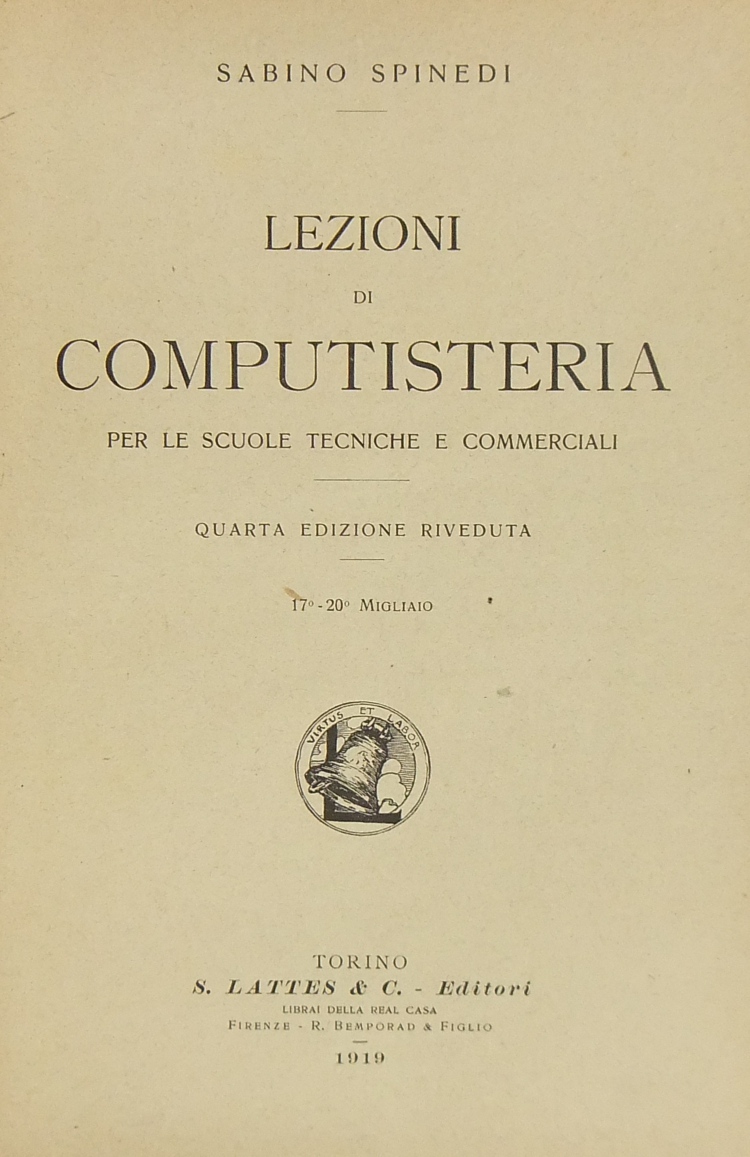 Lezioni di computisteria per le scuole tecniche e