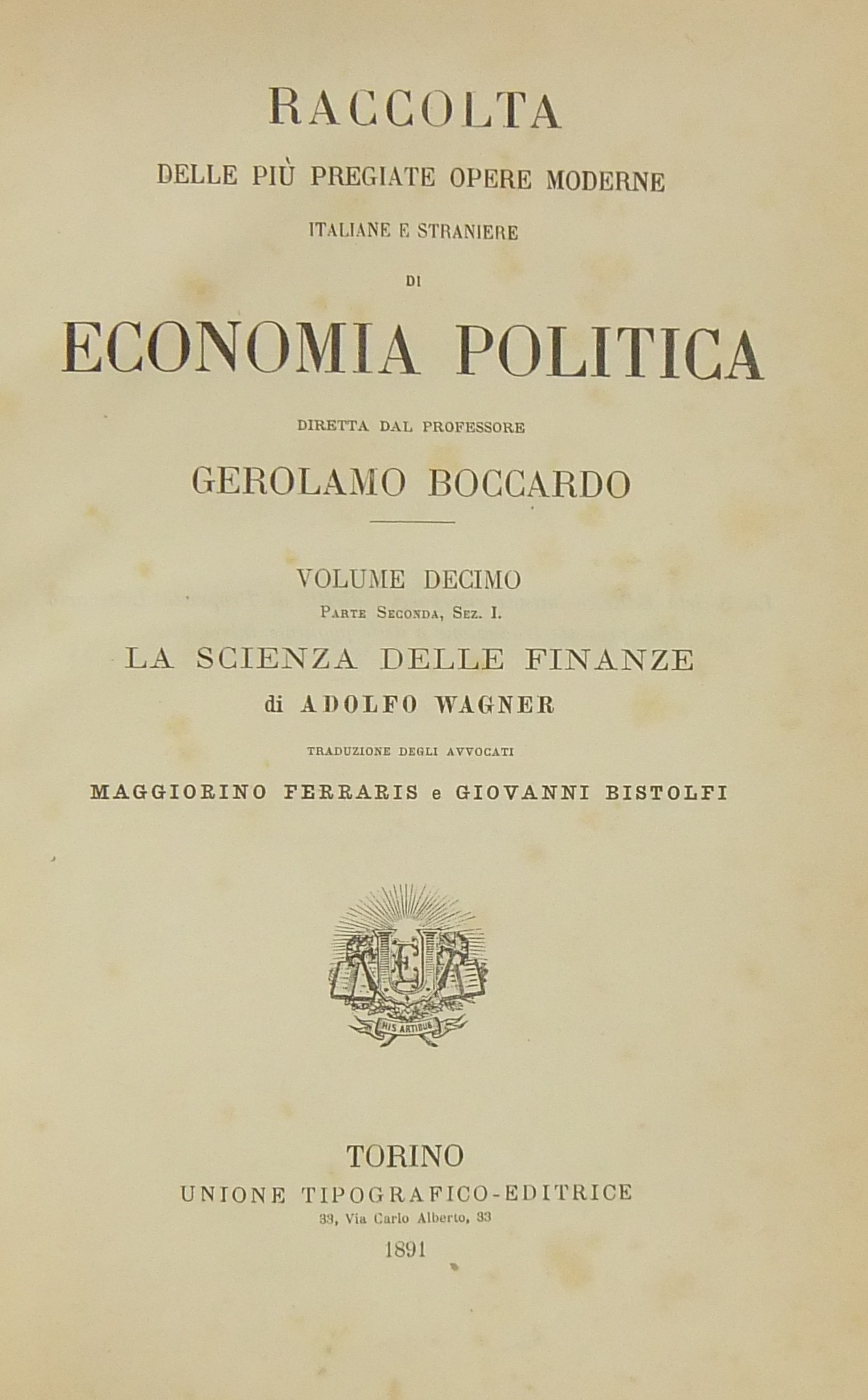 La scienza delle finanze. Traduzione degli avvocat