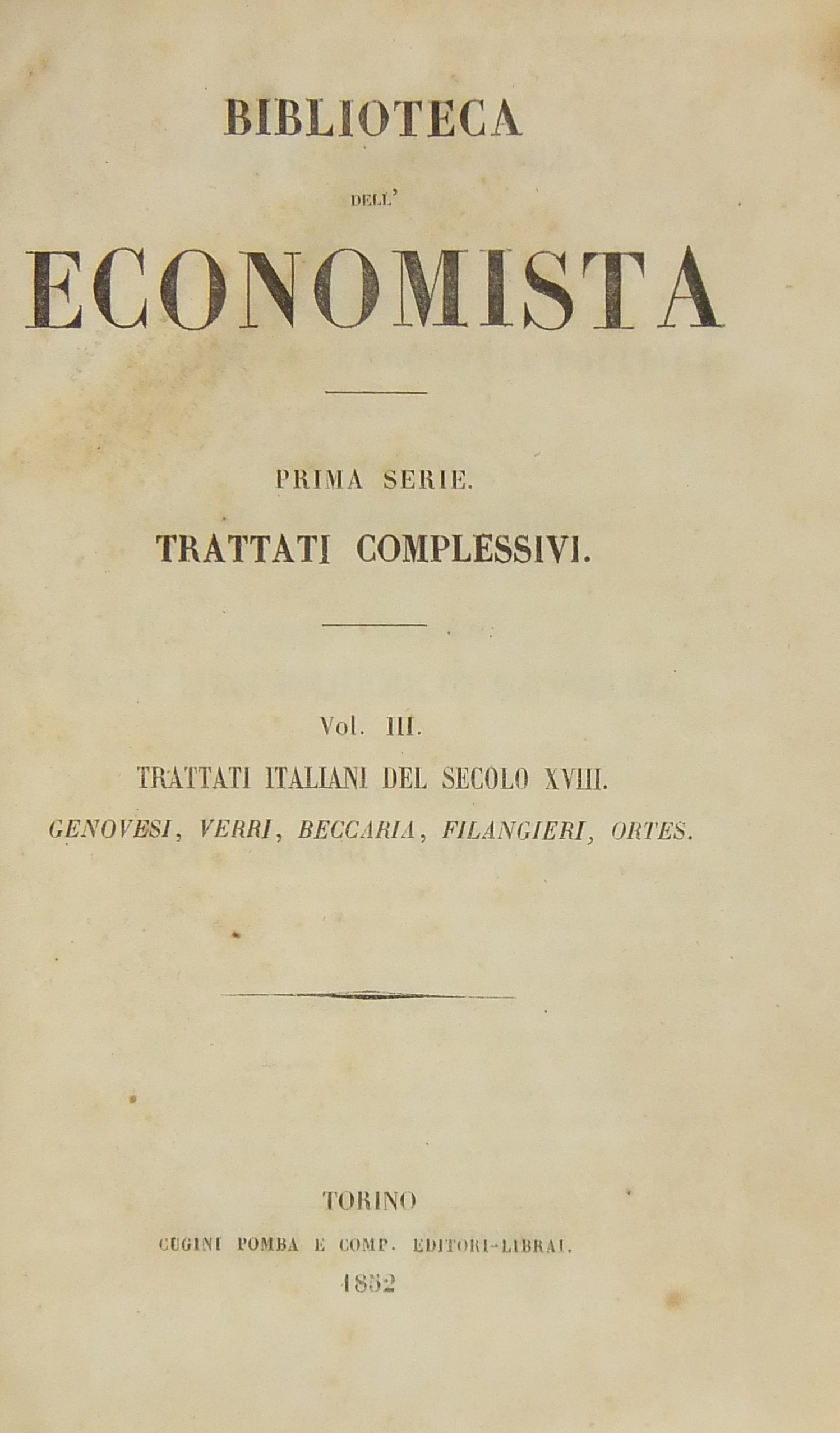 Lezioni di economia civile ed opuscoli (Genovesi).