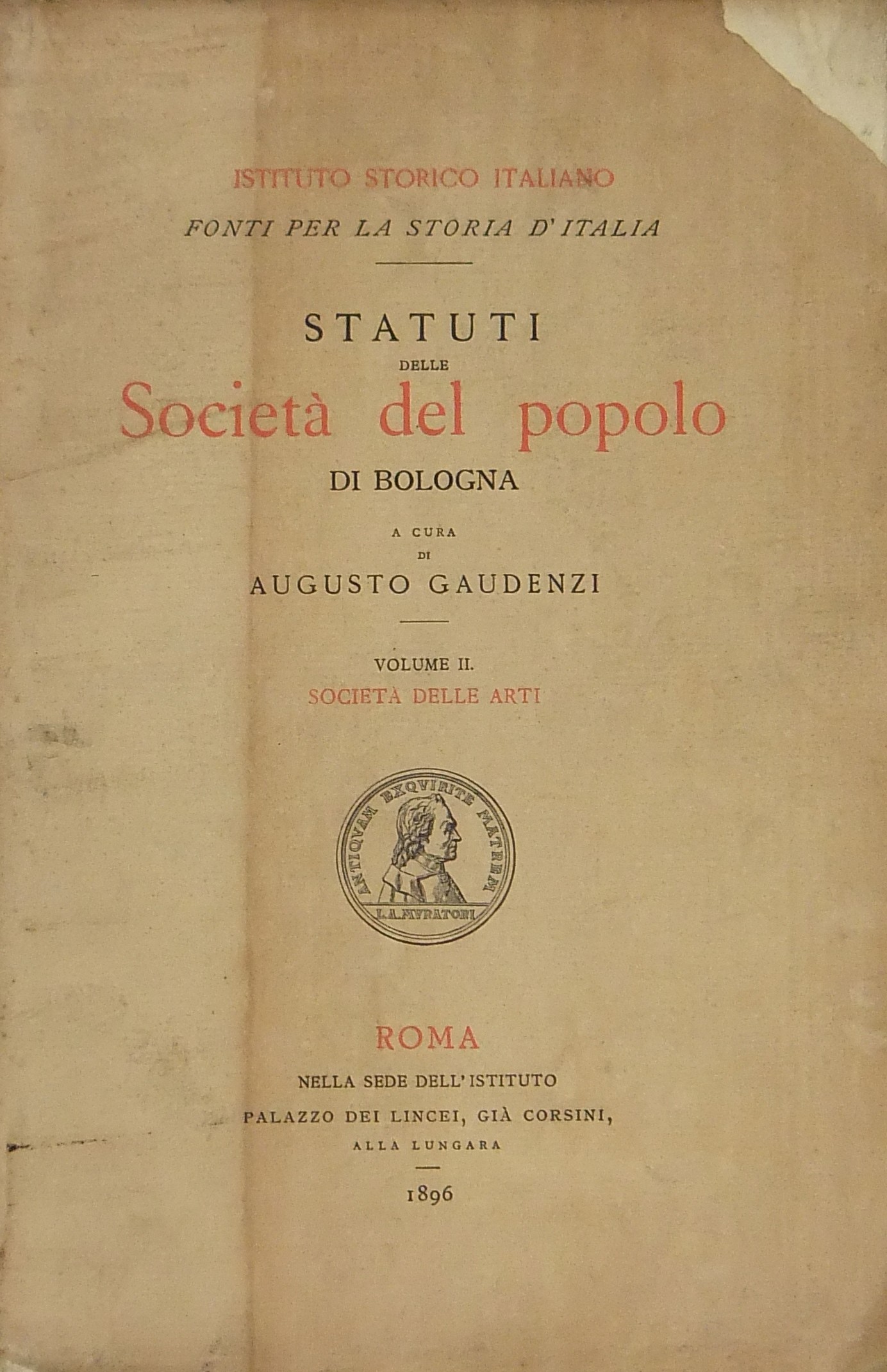 Statuti delle Società del popolo di Bologna.