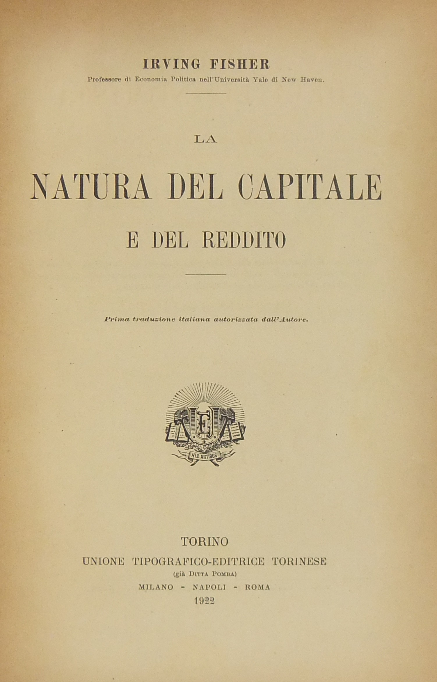 La natura del capitale e del reddito. 
