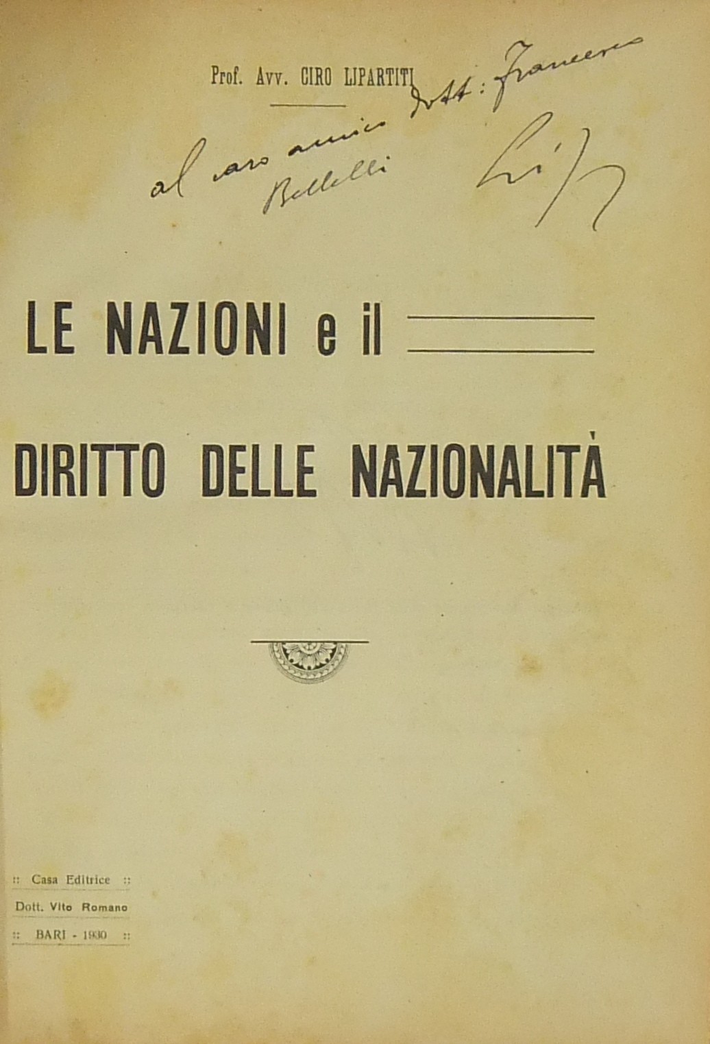 Le nazioni e il diritto delle nazionalità