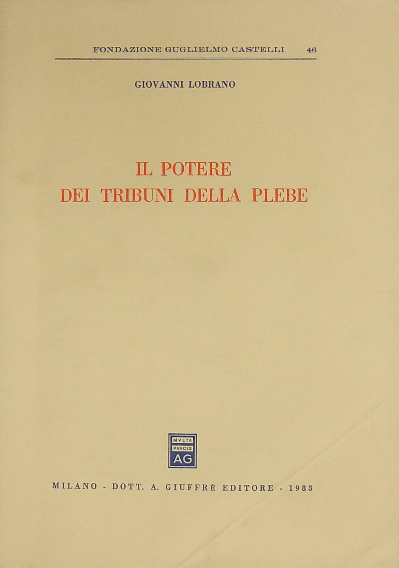 Il potere dei tribuni della plebe