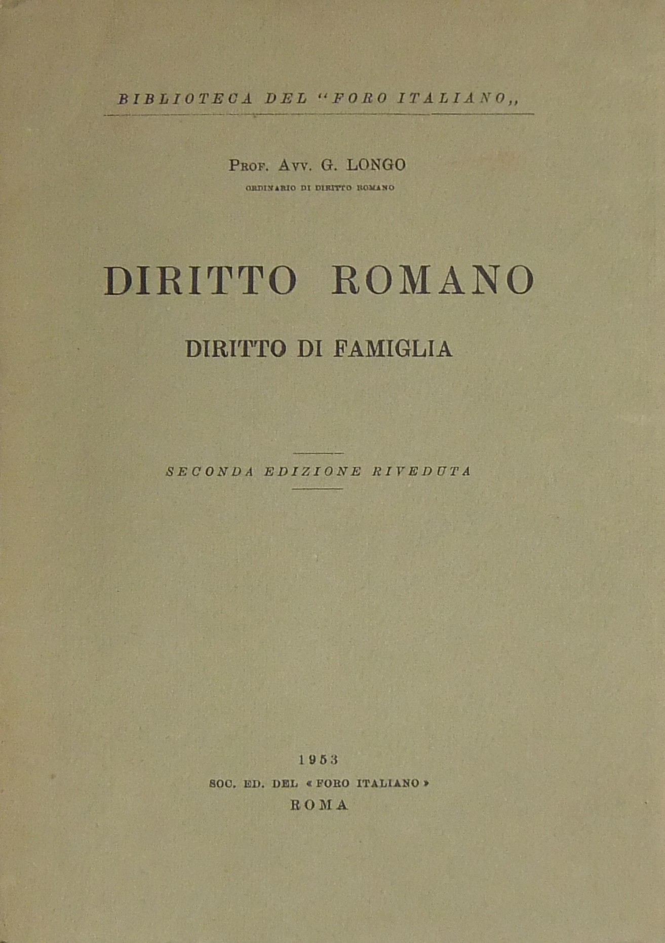 Diritto romano. Diritto di famiglia