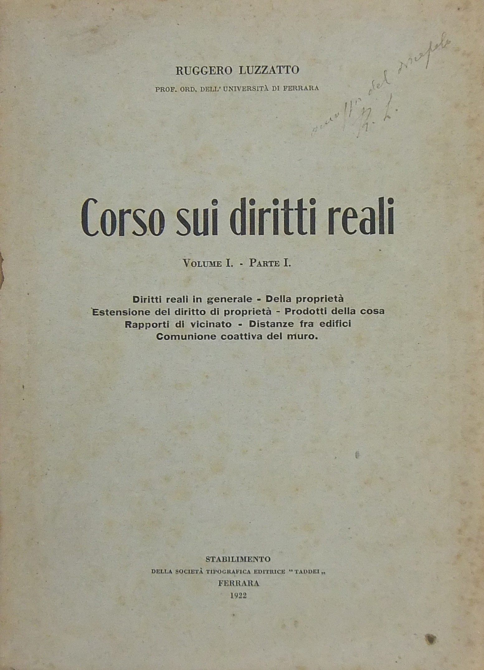 Corso sui diritti reali. Vol. I parte I - Diritti