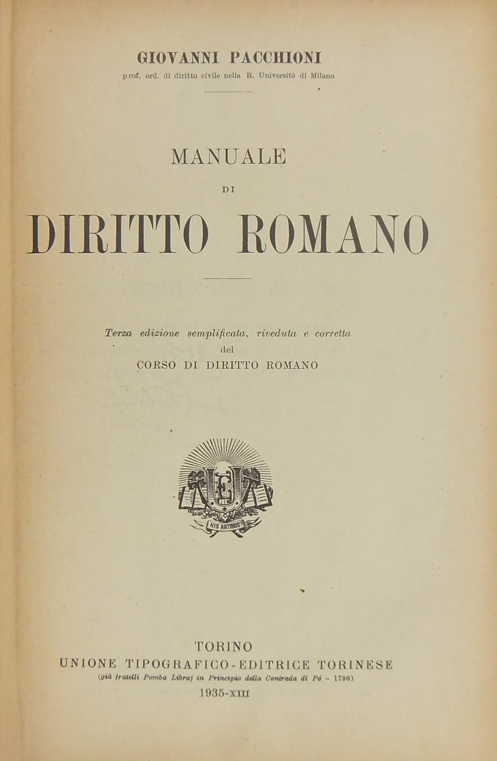 Manuale di diritto romano