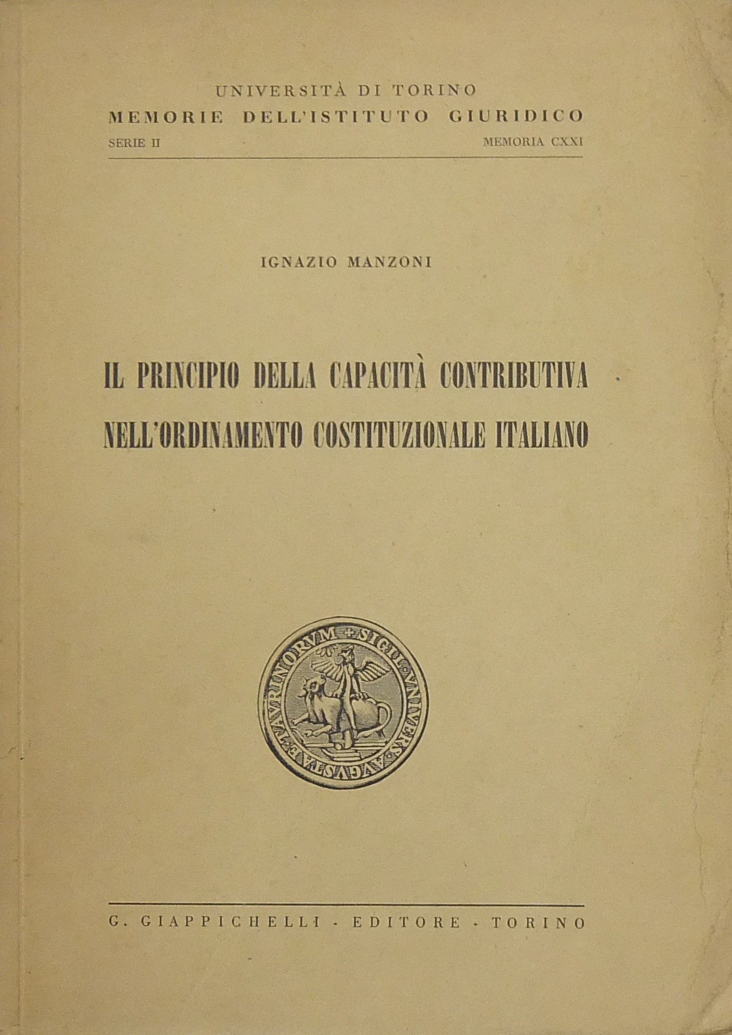 Il principio della capacità contributiva nell'ordi