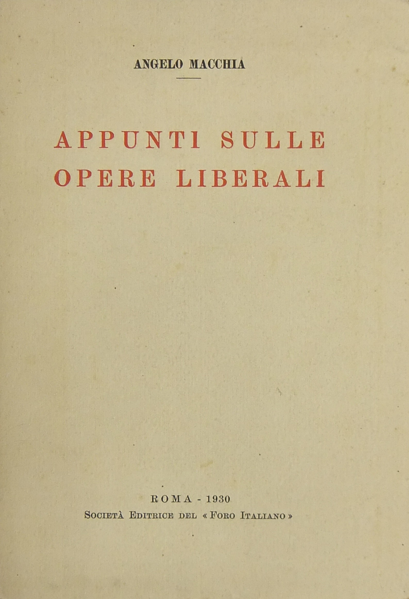 Appunti sulle opere liberali