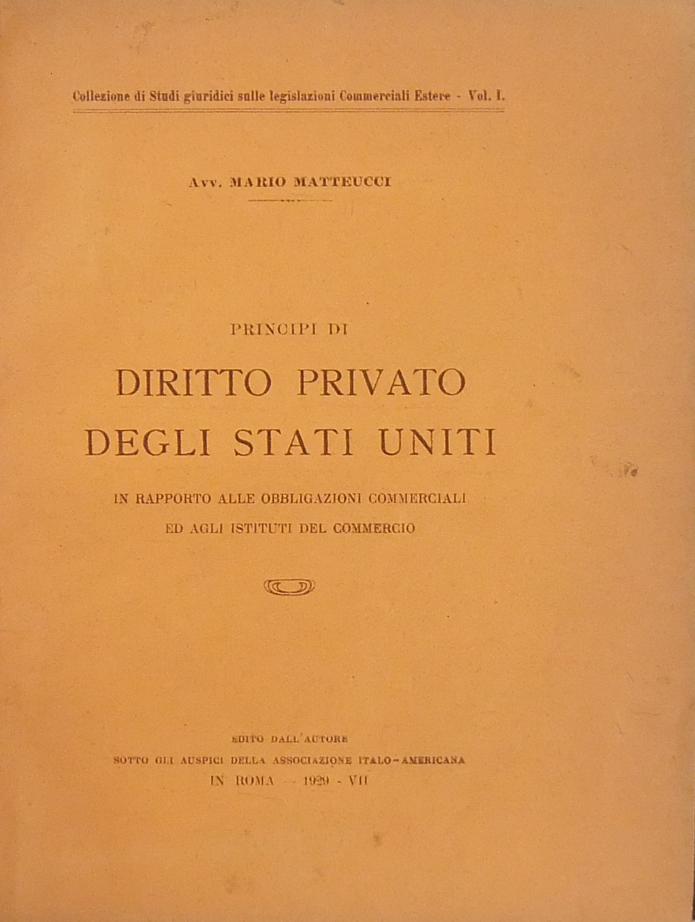 Principi di diritto privato degli Stati Uniti in r
