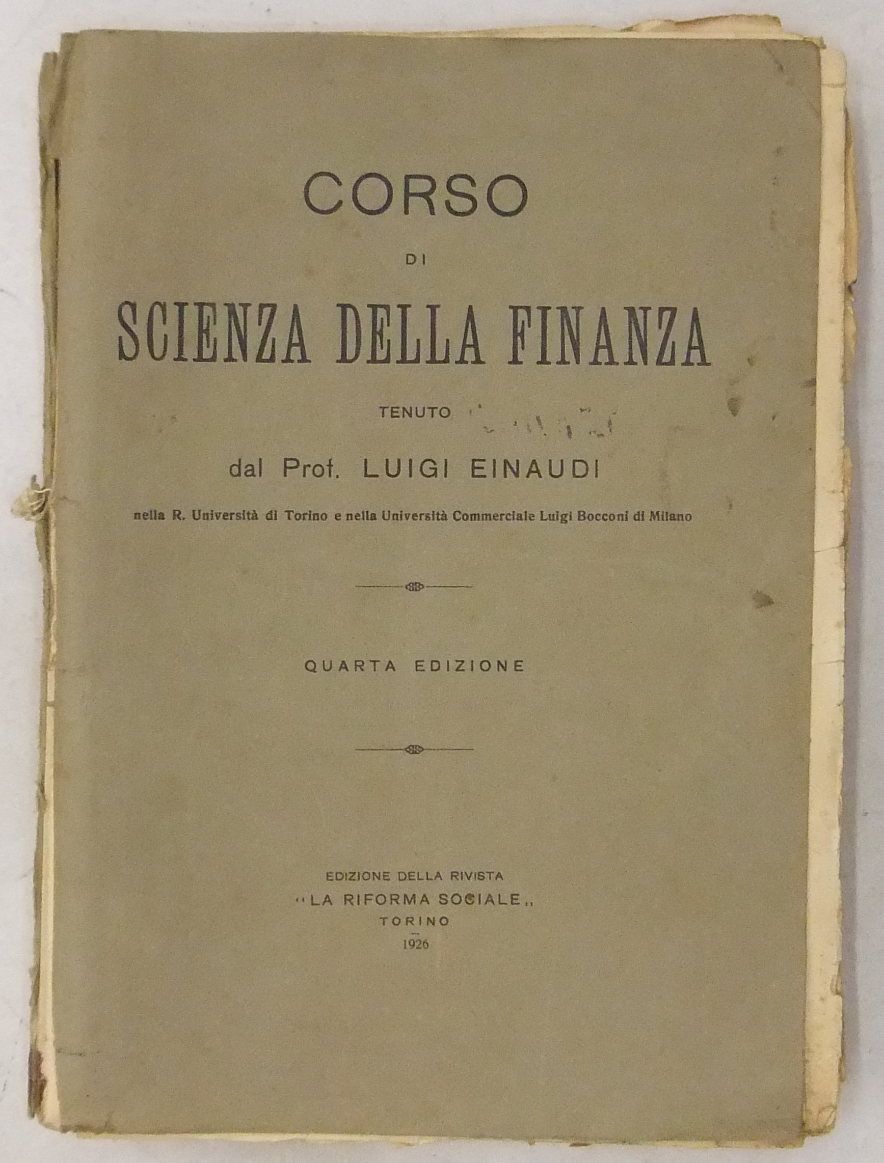 Corso di scienza della finanza