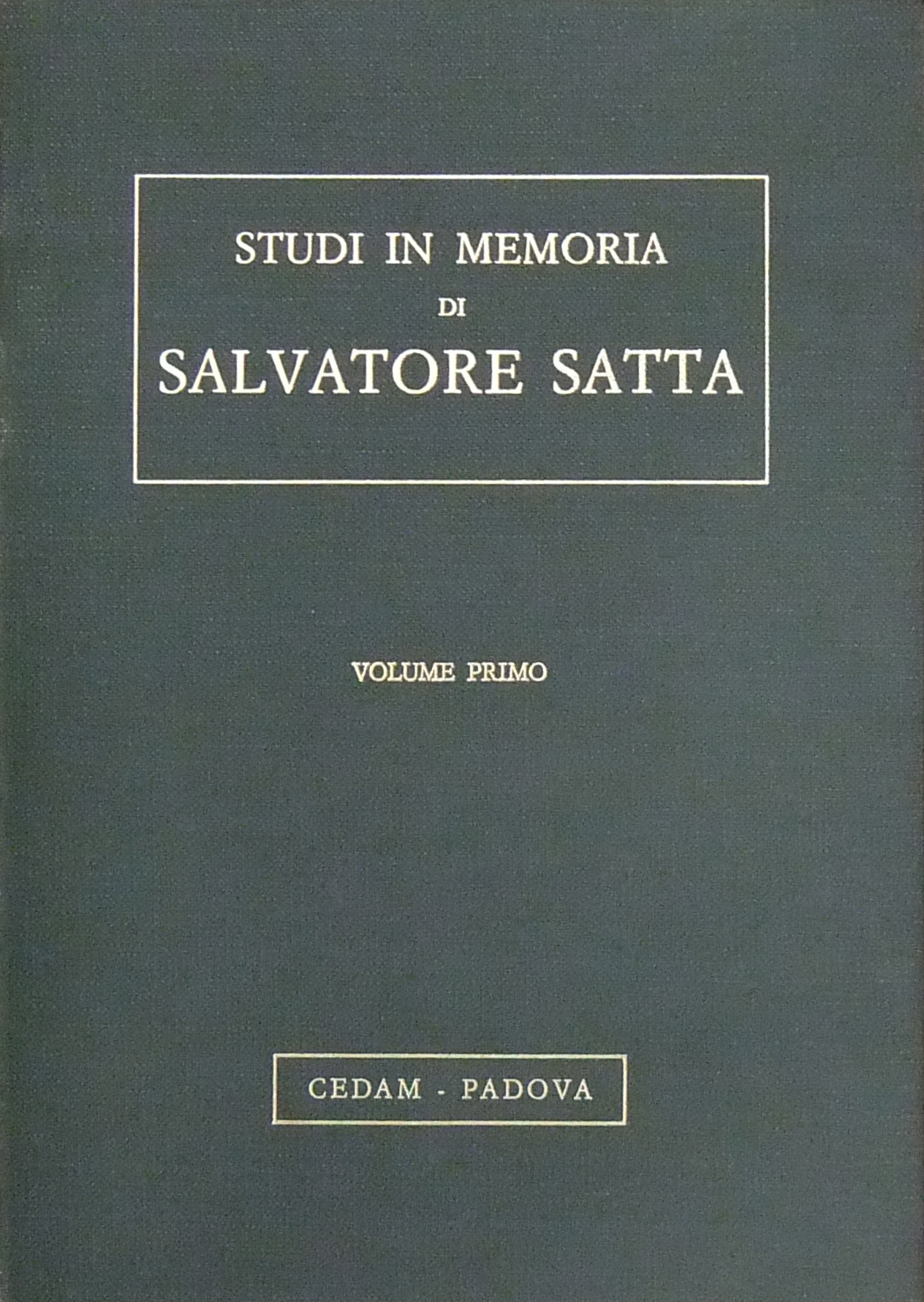 Studi in memoria di Salvatore Satta