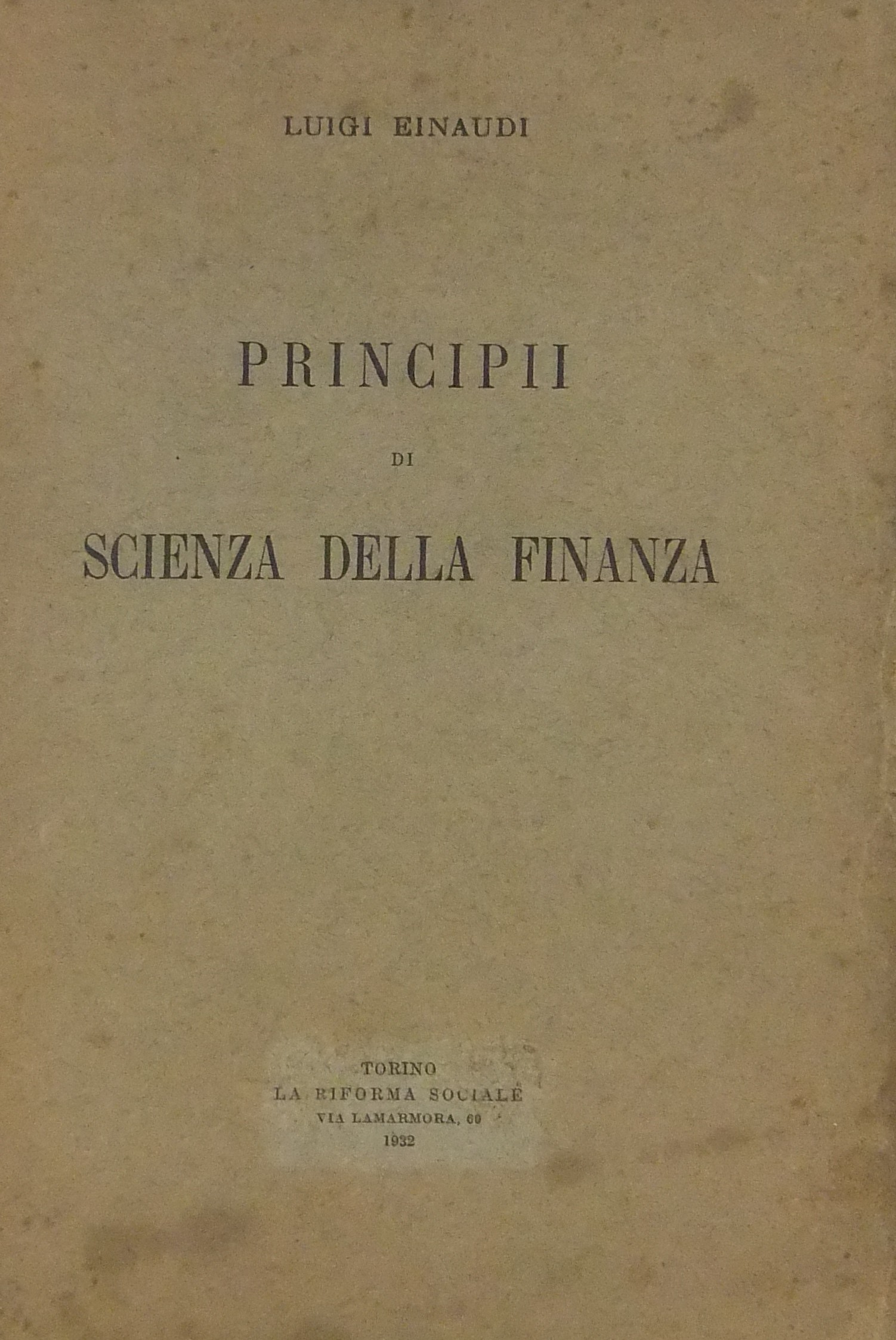 Principii di scienza della finanza